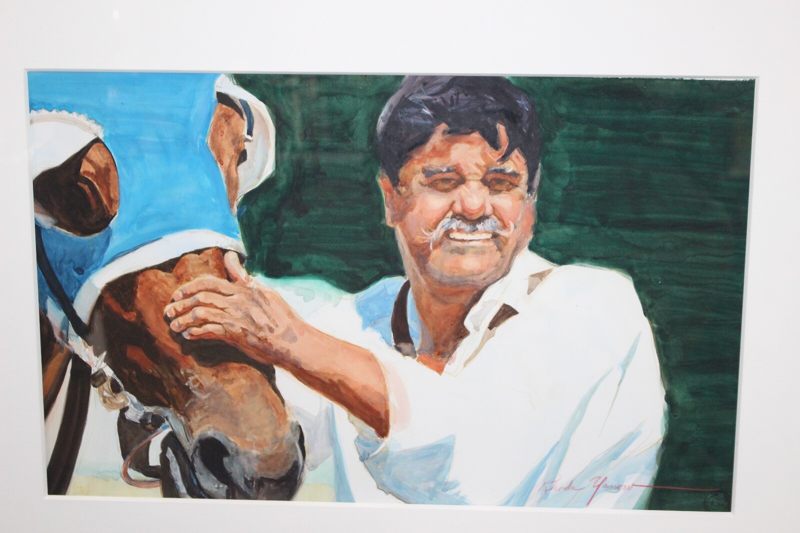 Rhoda Yanow «The Handler» Pastel Painting – Signed/Framed
