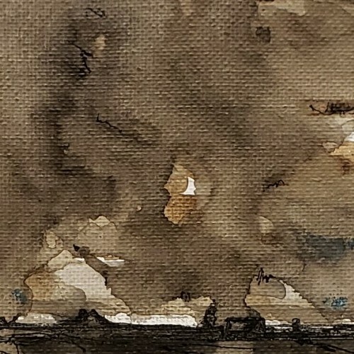 No.964 Original Abstract Modern Minimal Landscape Painting By K.A.Davis