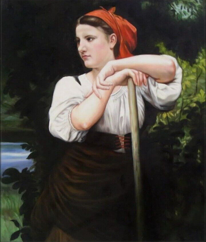 Unstretched, Hand Painted Oil Reproduction on Canvas Titled: «The Haymaker.»
