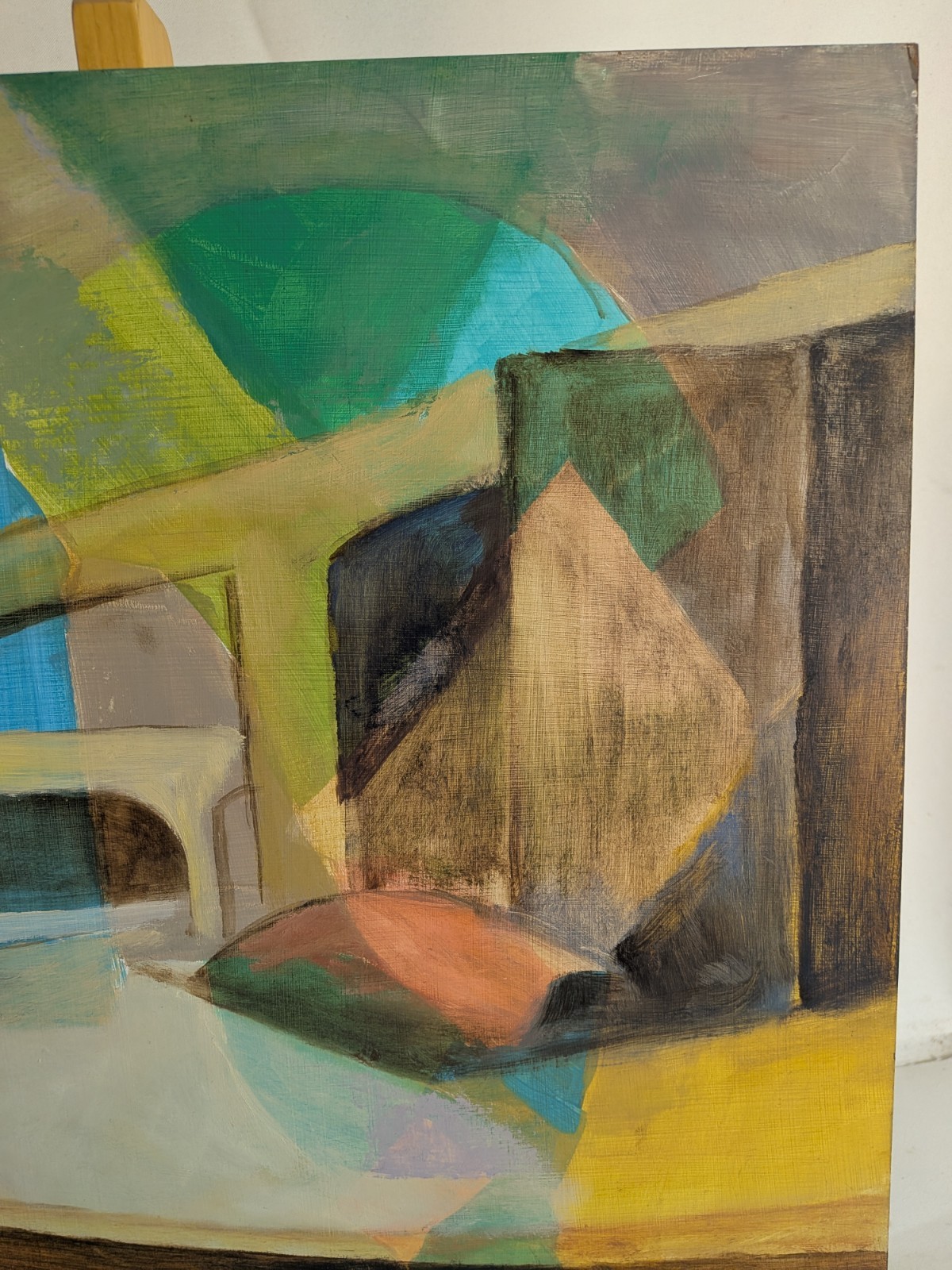 Vintage Modern Constructivist Geometric Abstract Surrealist Midcentury Painting