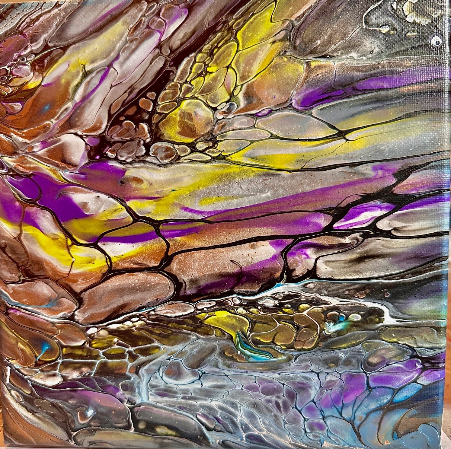 Original Acrylic 8″x8″ Canvas Art OOAK (One of a Kind) Auto, Date, Numbered 1/1