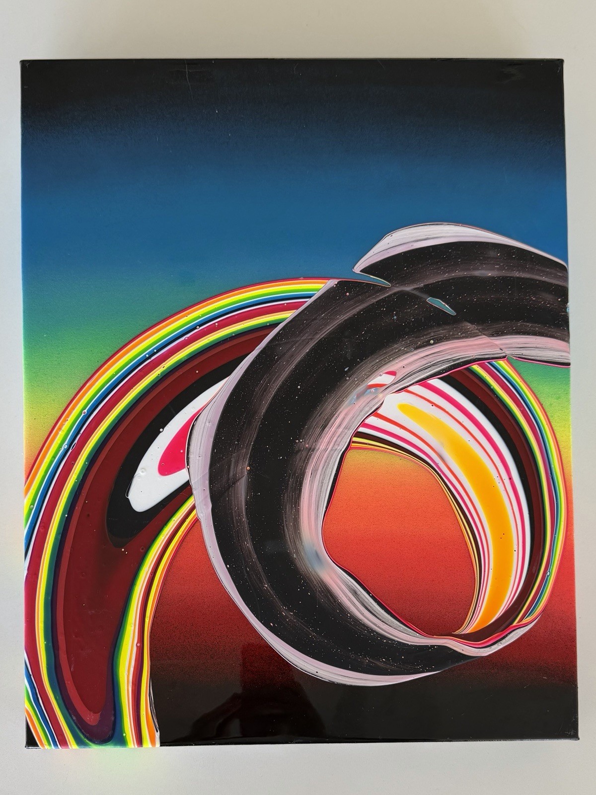 Callen Schaub “COLOR LAZO” Original Acrylic on Wood Panel (2019) Signed 21×16 in