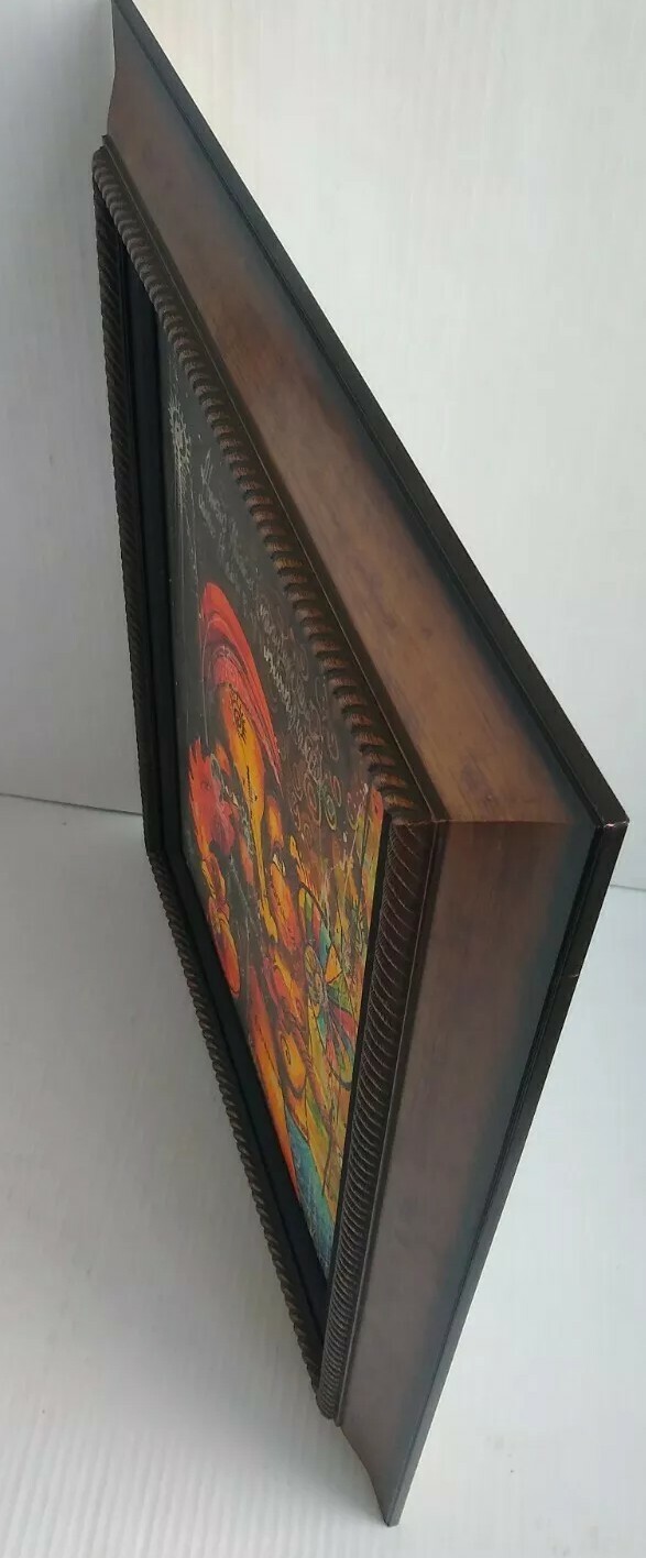 Signed Original Abstract Framed Painting on Canvas 29″ x 34″ – Modern Art