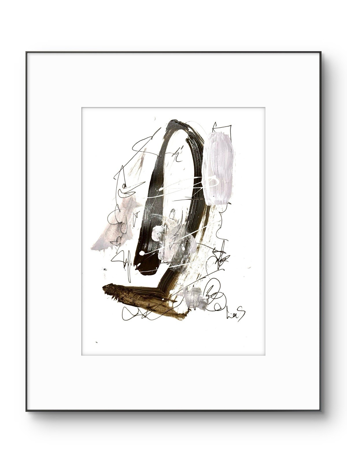 Original Abstract 9×12 Paper Ink Handmade Signed Fine Wall Art Decor 22