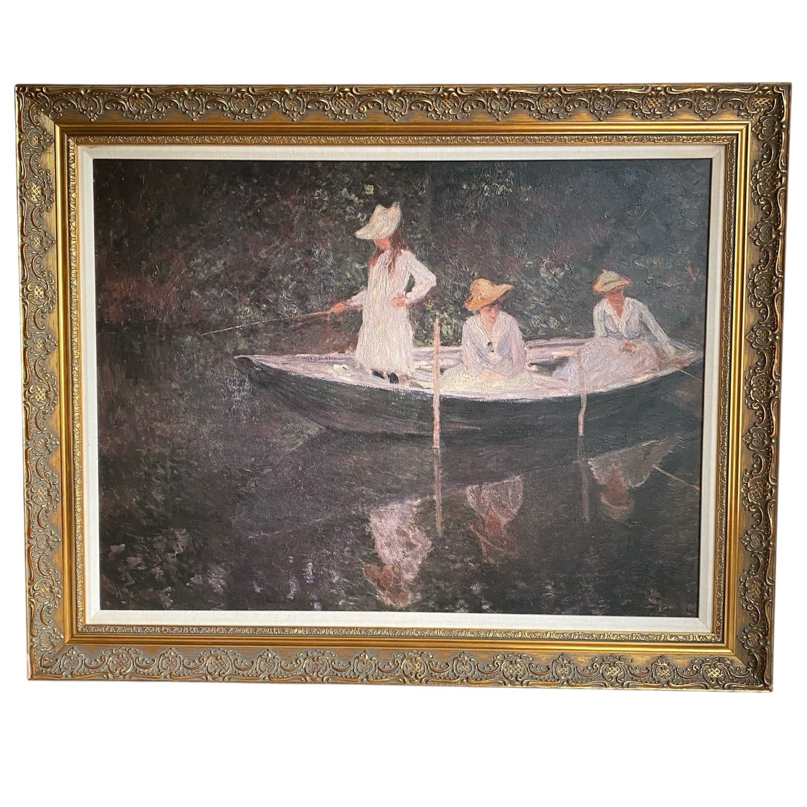 Ethan Allen Claude Monet “The Boat At Giverny” Framed Art Painting Artagraph