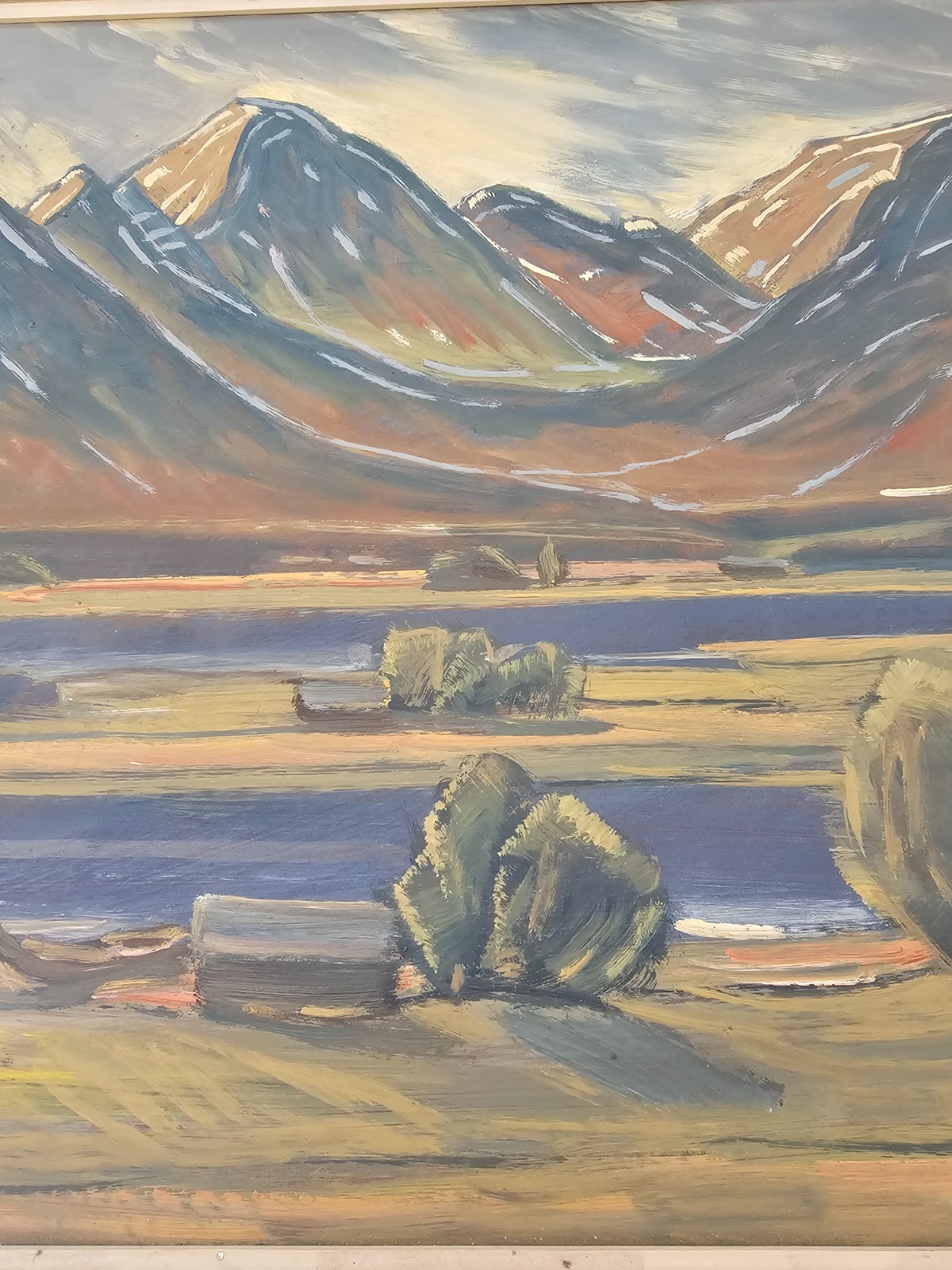 SCANDINAVIAN MODERNIST LANDSCAPE PAINTING «GUDBRANDSDALEN» 1961 GUNNAR NERLUND.