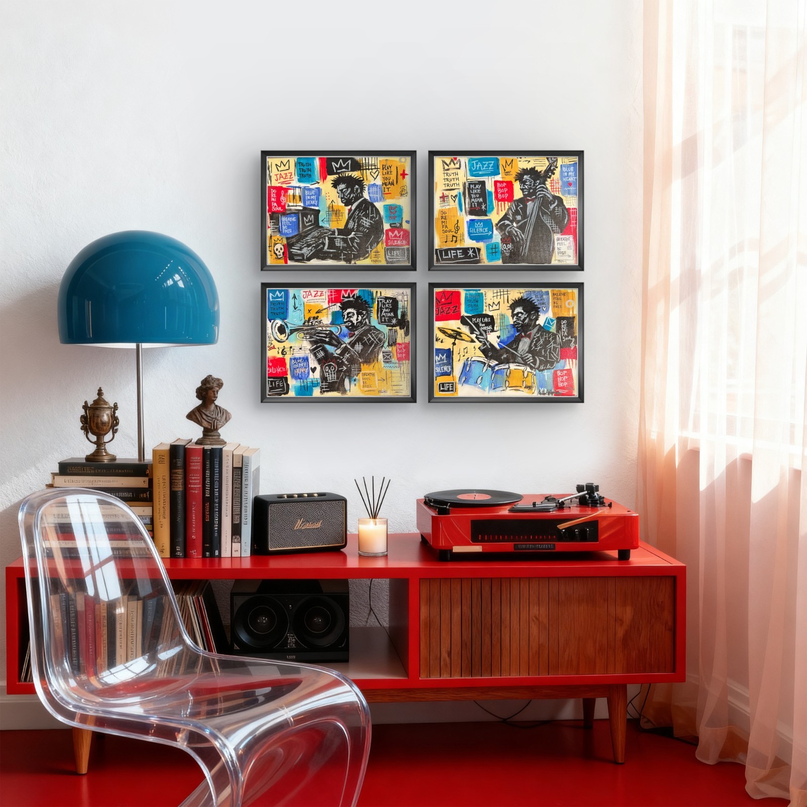 Faris 12×16 Original Modern Abstract Acrylic on Canvas -Jazz Piano
