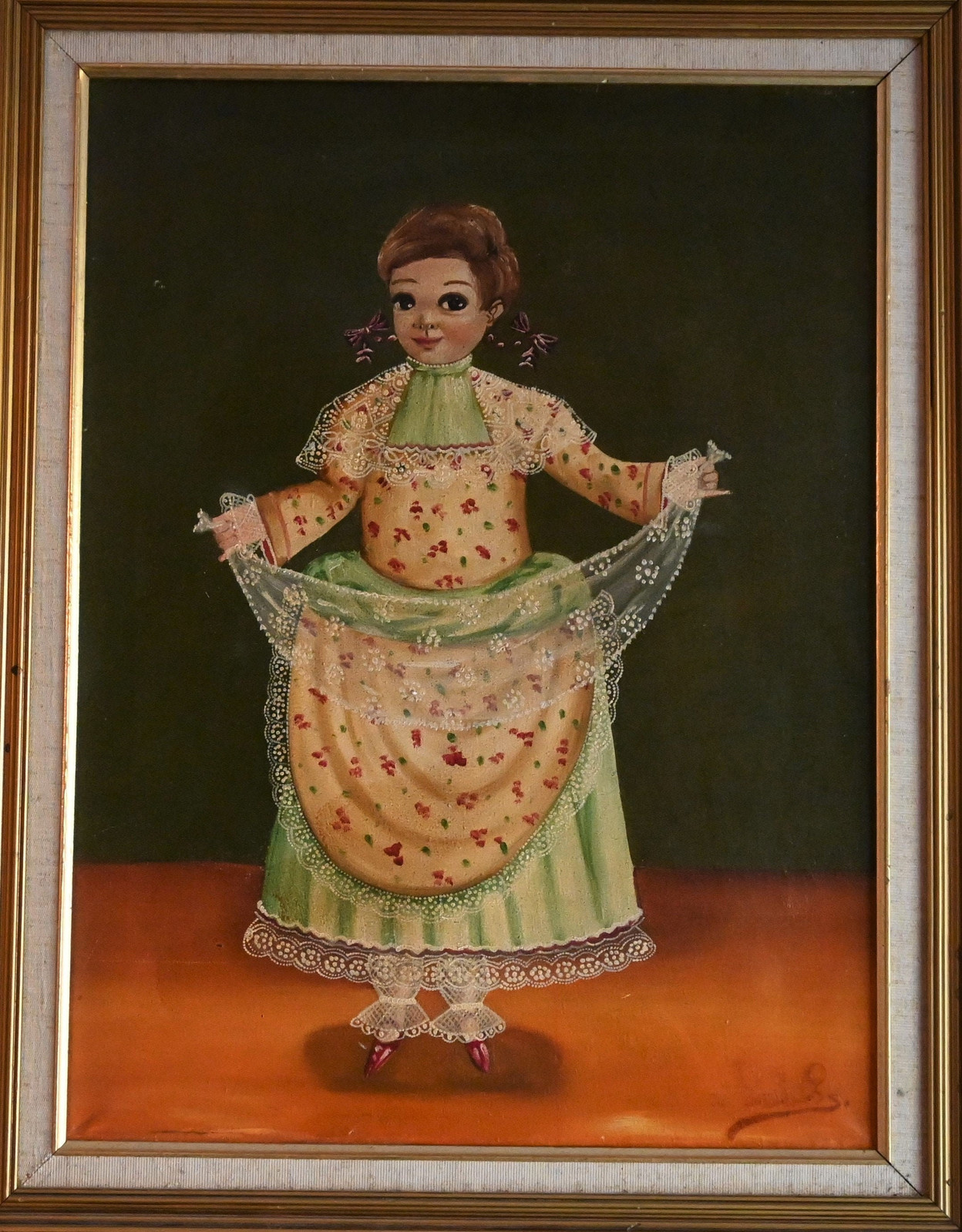 Agapito Labios (Mexico, 1898-1996) Original Oil – 27.5″H x 21.5″W- Comes w/ COA