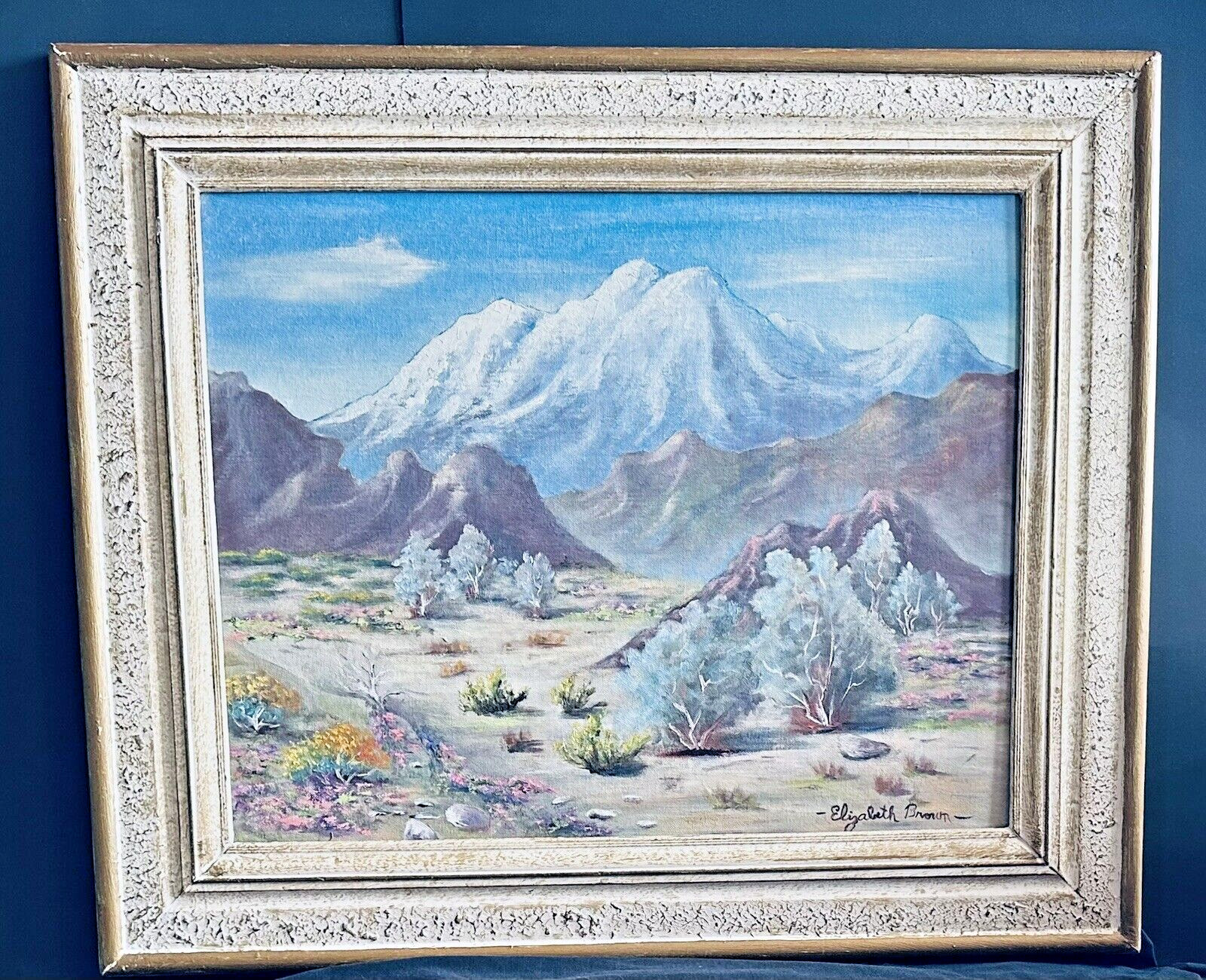 Elizabeth J. Brown Acrylic on Board Painting «Palm Desert Sanctuary» California