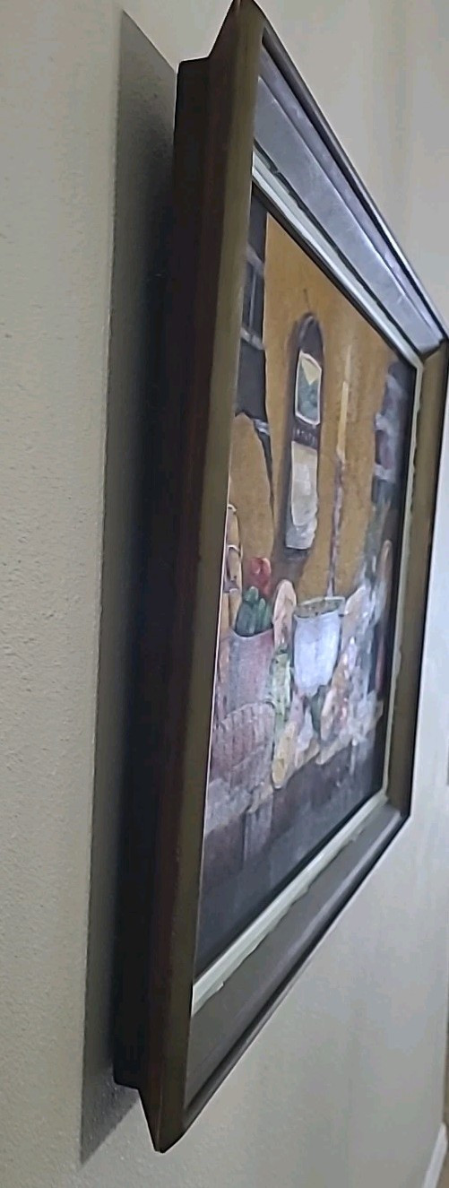 Vintage New York Prison Art 1971 Still Life Supper Charles Hoppe Painting Large