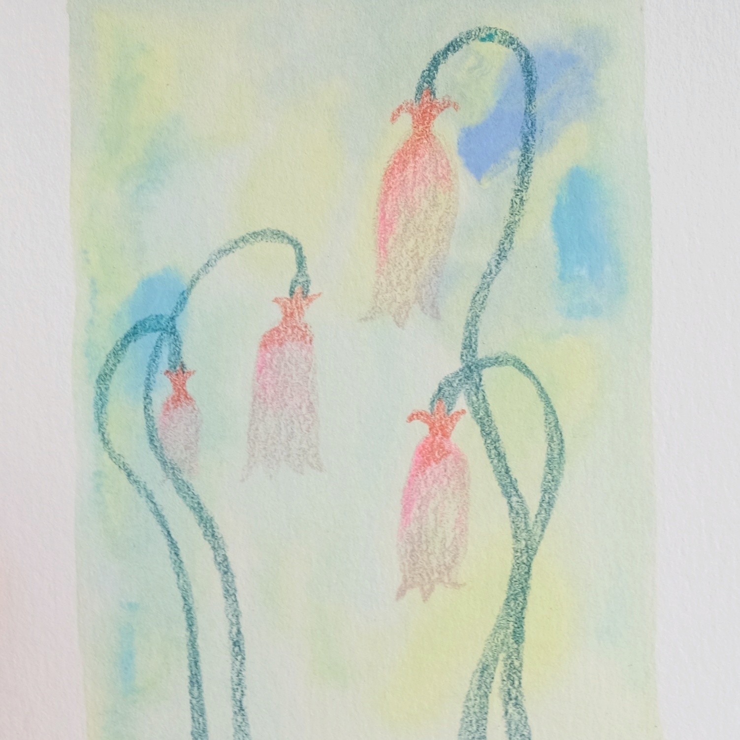 Orange Snowdrop Gouache Mystery Wildflower Painting 100% Cotton Paper 5″ x 7″