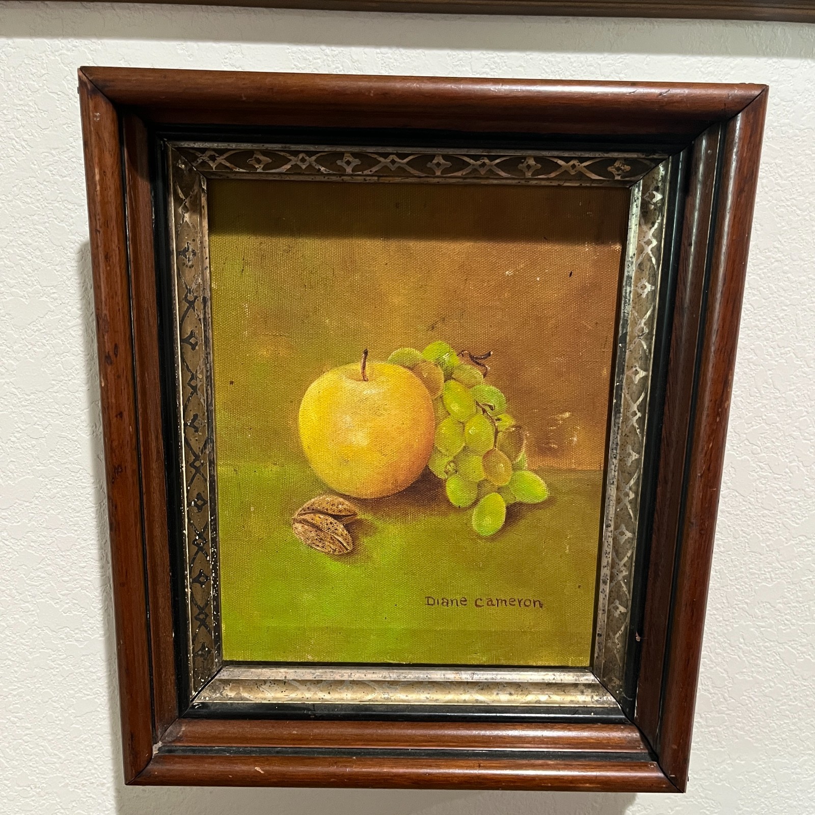 Vintage Framed Art Work Fruit Diane Cameron Cottagecore Grandma Home Wall Decor