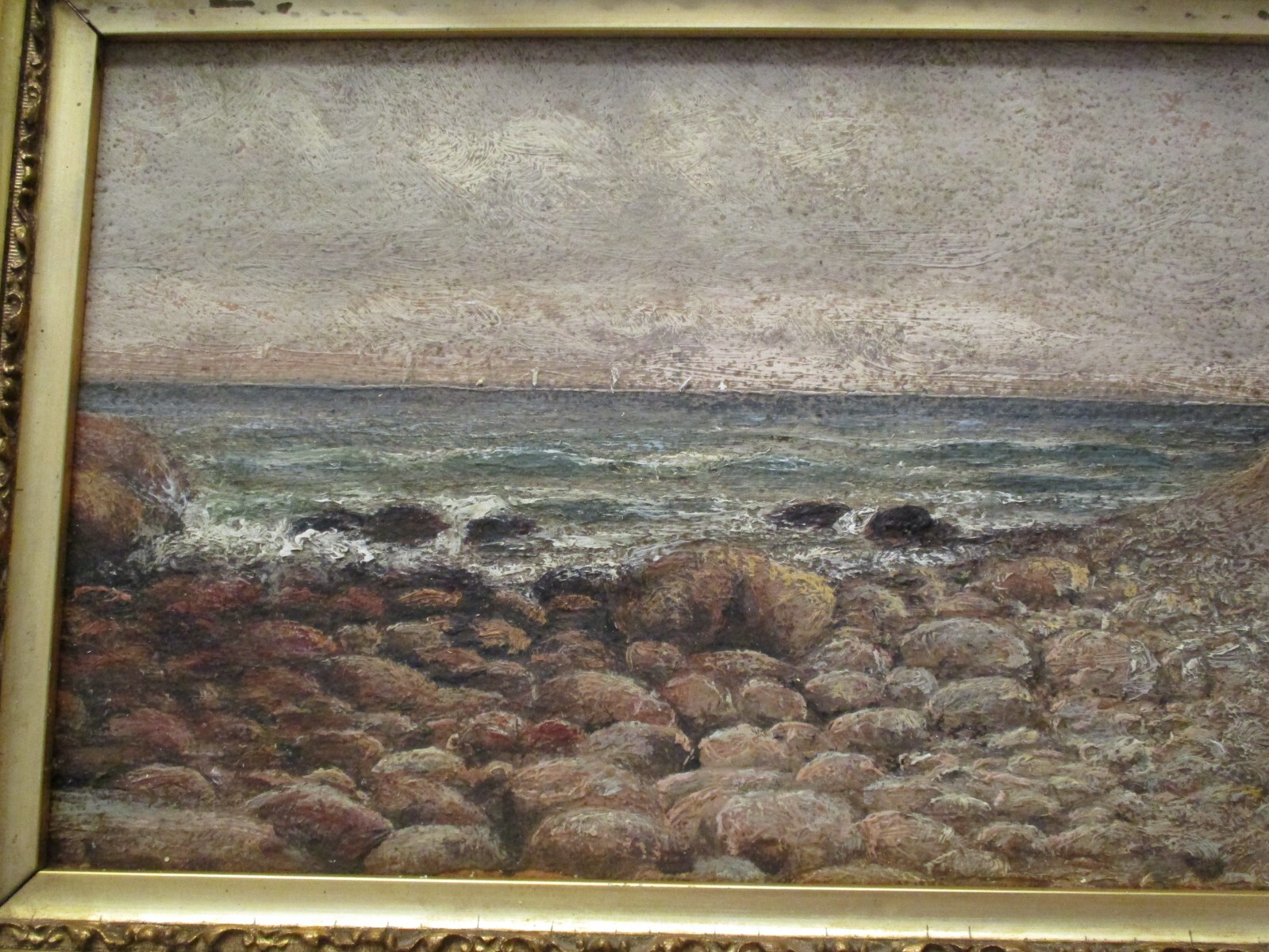 ANTIQUE LANDSCAPE OIL PAINTING PLEIN AIR IMPRESSIONIST WATERFALL PRIMITIVE OLD