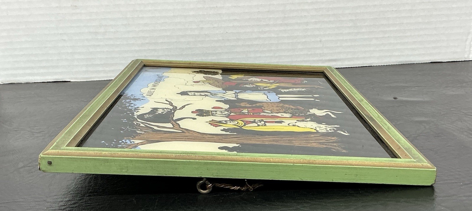 1930’S Reliance Reverse Painting Glass Alice in Wonderland Nursery Rhymes #420