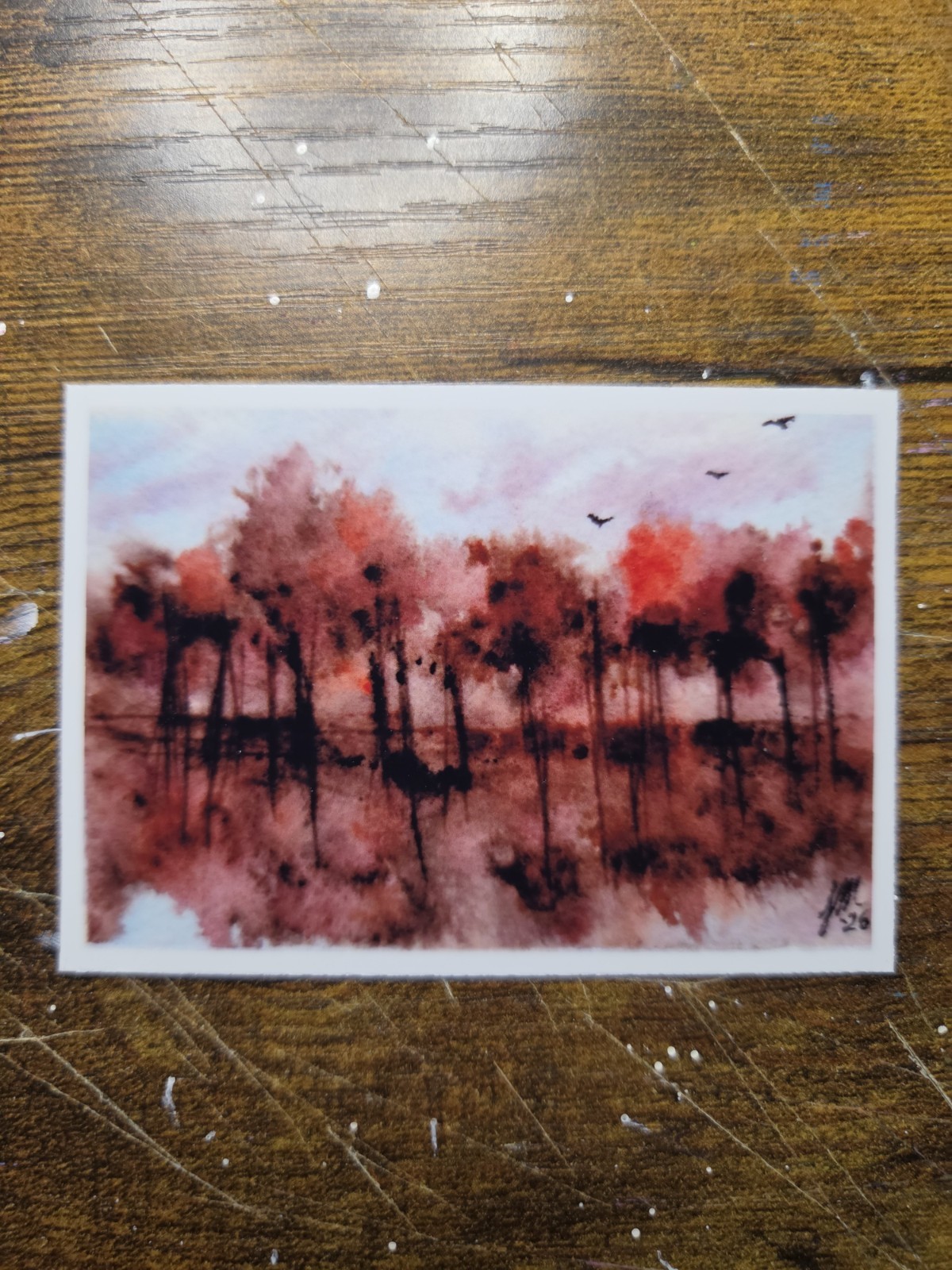 ACEO *Art Print Original Watercolor Sunset 2.5×3.5