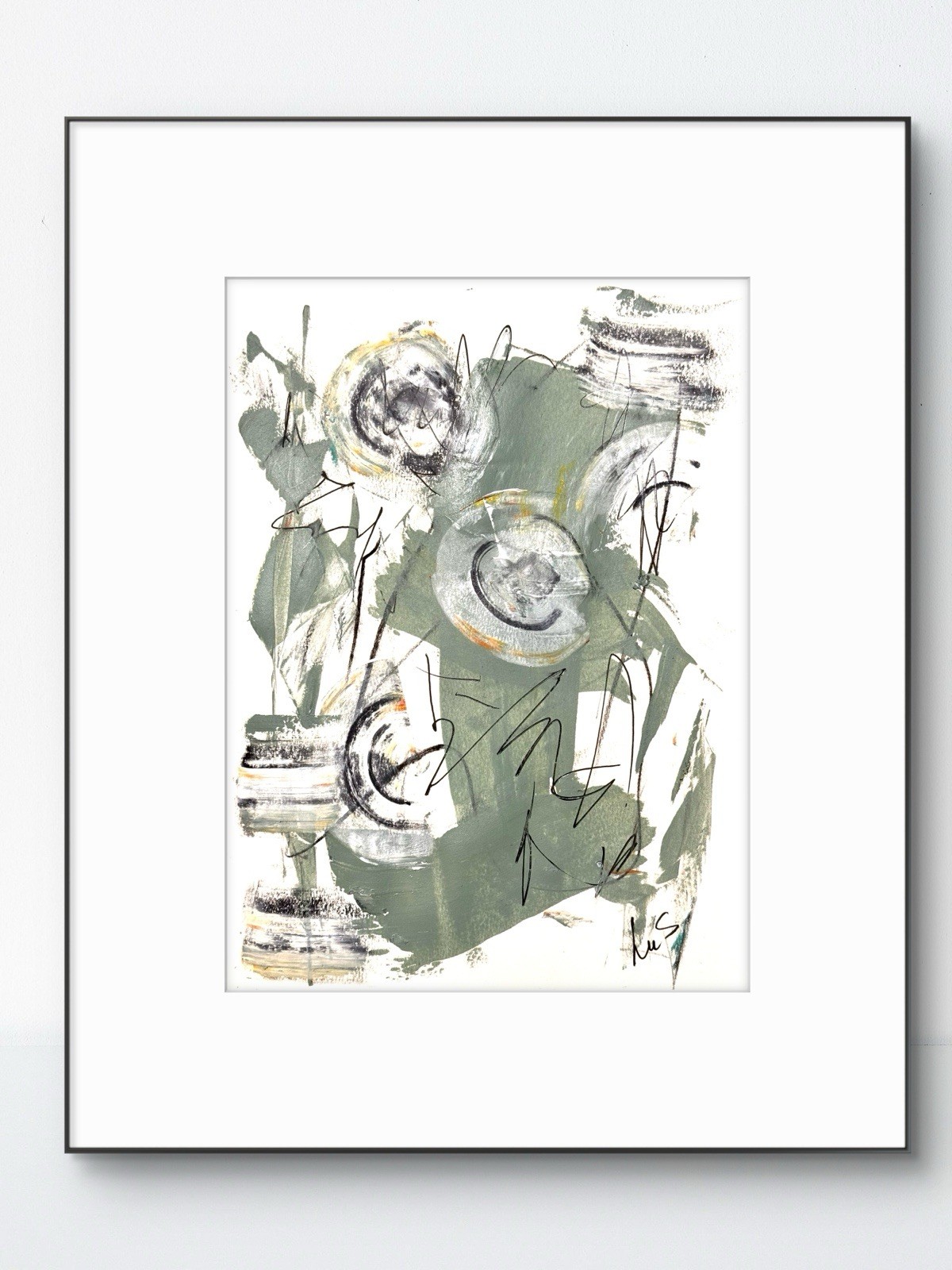 Original Abstract 9×12 Paper Ink Handmade Signed Fine Wall Art Decor 22
