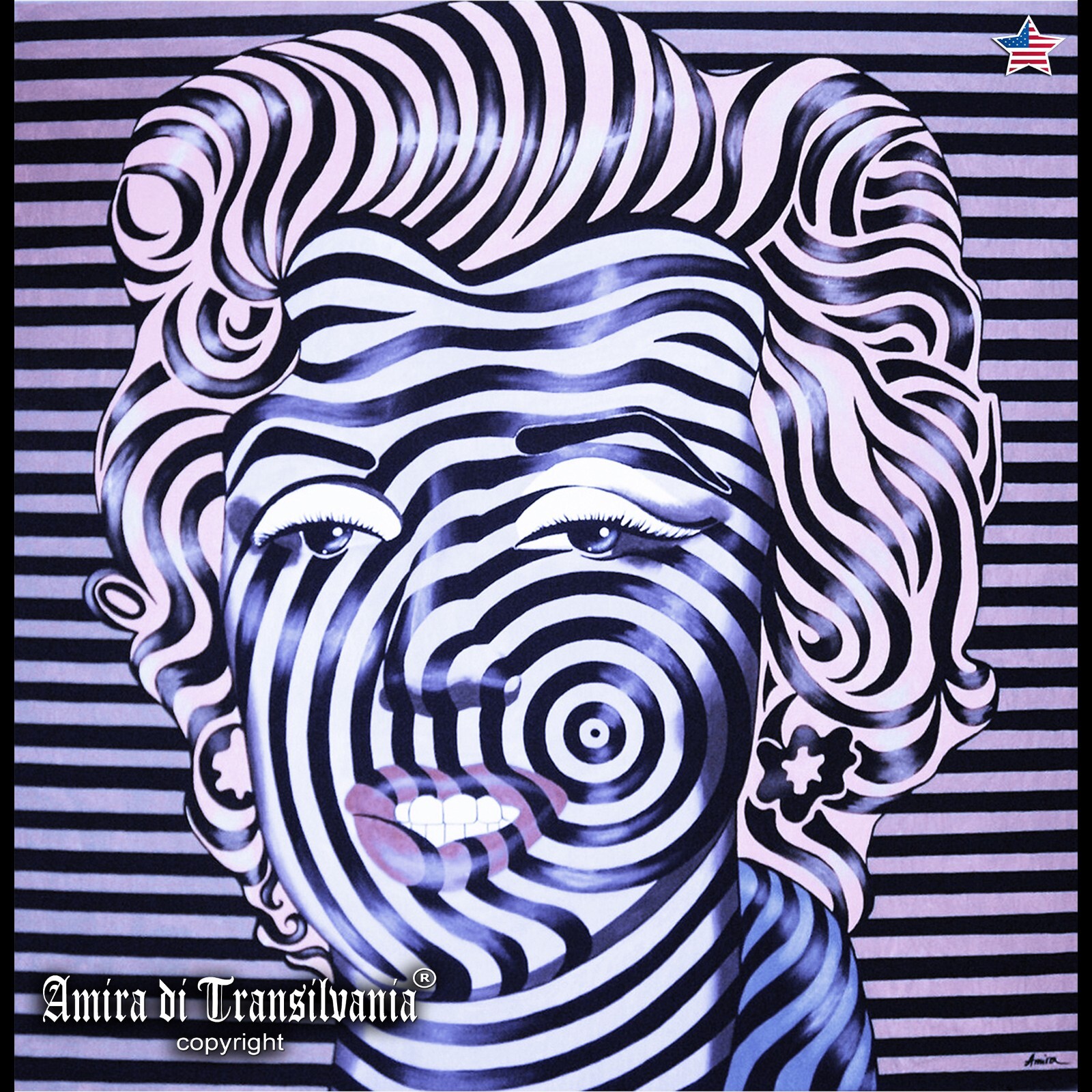 Marilyn Monroe Portrait Optical Painting Artist Pop Art Andy Warhol Portraiture