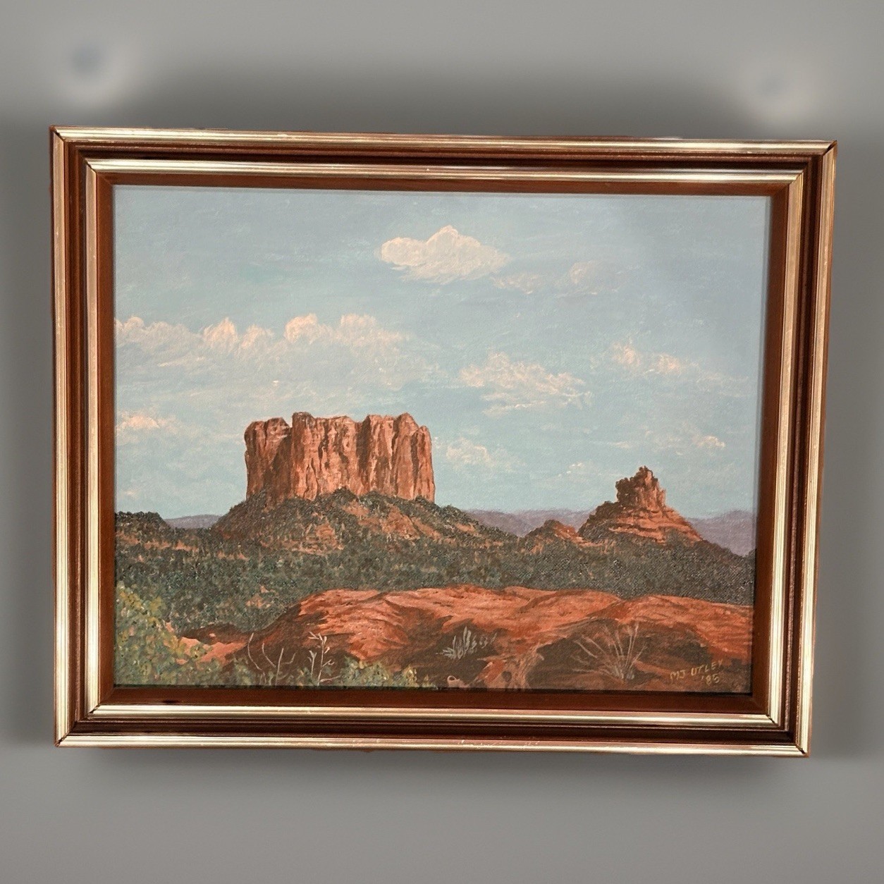 Original Vintage Cathedral Rock Sedona Arizona Landscape Painting Signed Framed