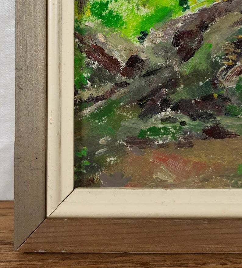 Original oil painting, Ukrainian artist Voloshin, Landscape, Vintage Painting