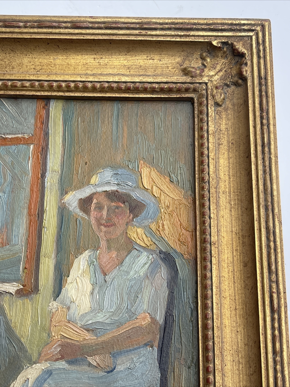 VINTAGE PAINTING PORTRAIT IMPRESSIONISM PRETTY WOMAN FEMALE MODEL MYSTERY OIL