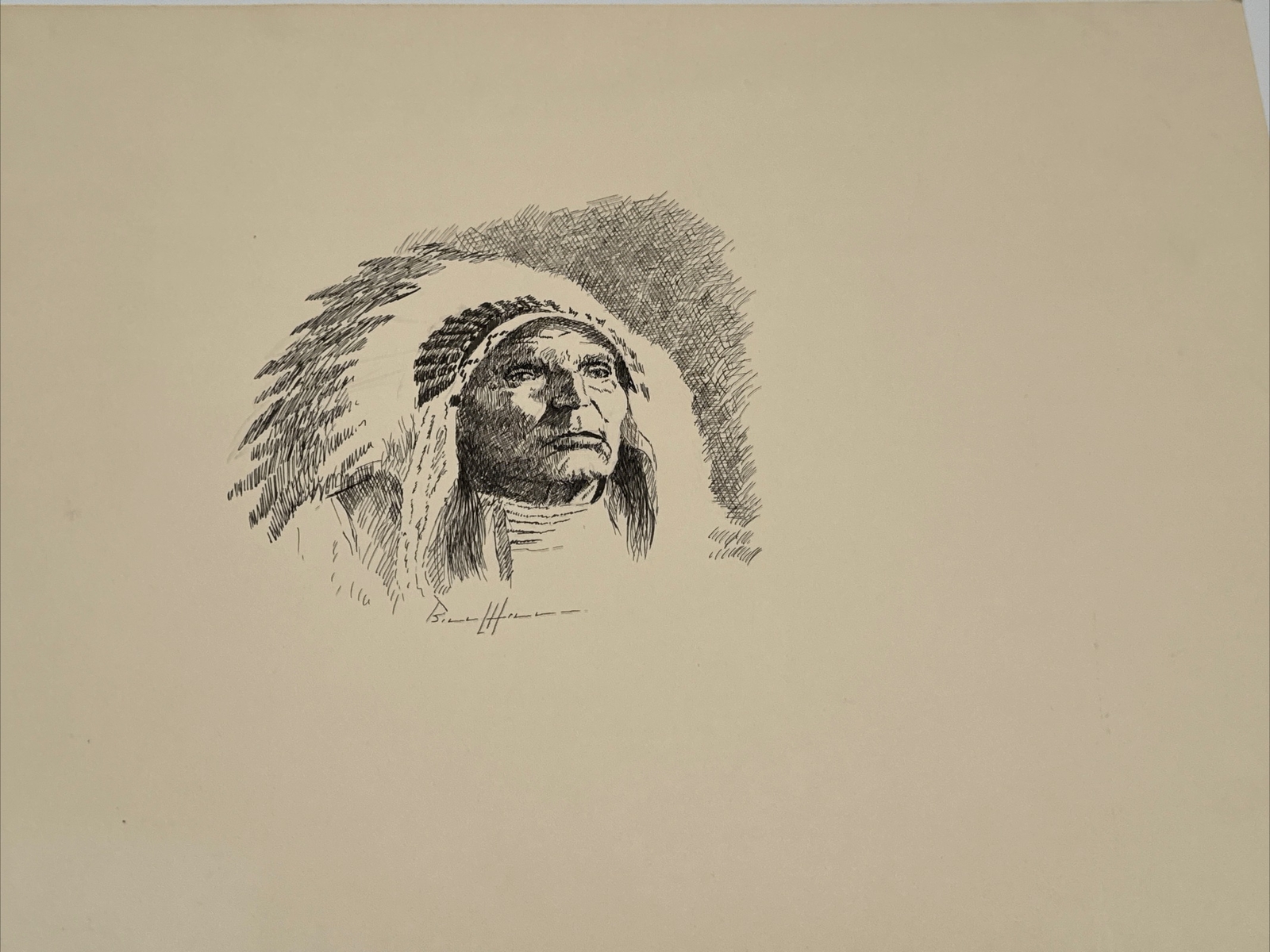 WILLIAM LEE HILL DRAWING FAMOUS NATIVE AMERICAN INDIAN PORTRAIT TRIBAL LISTED