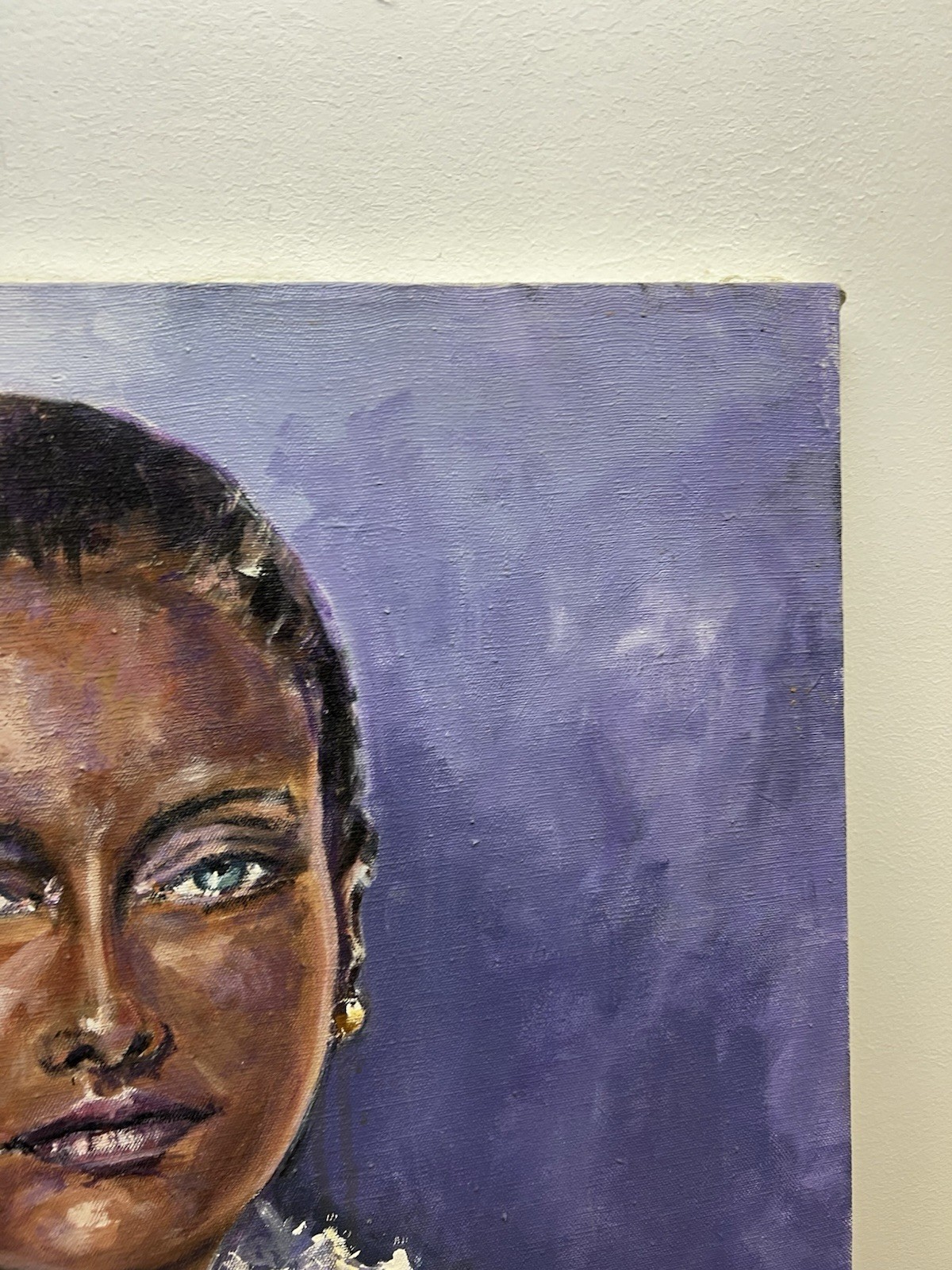 Original Abstract Portrait Painting Woman Face Canvas Art Expressionist Style