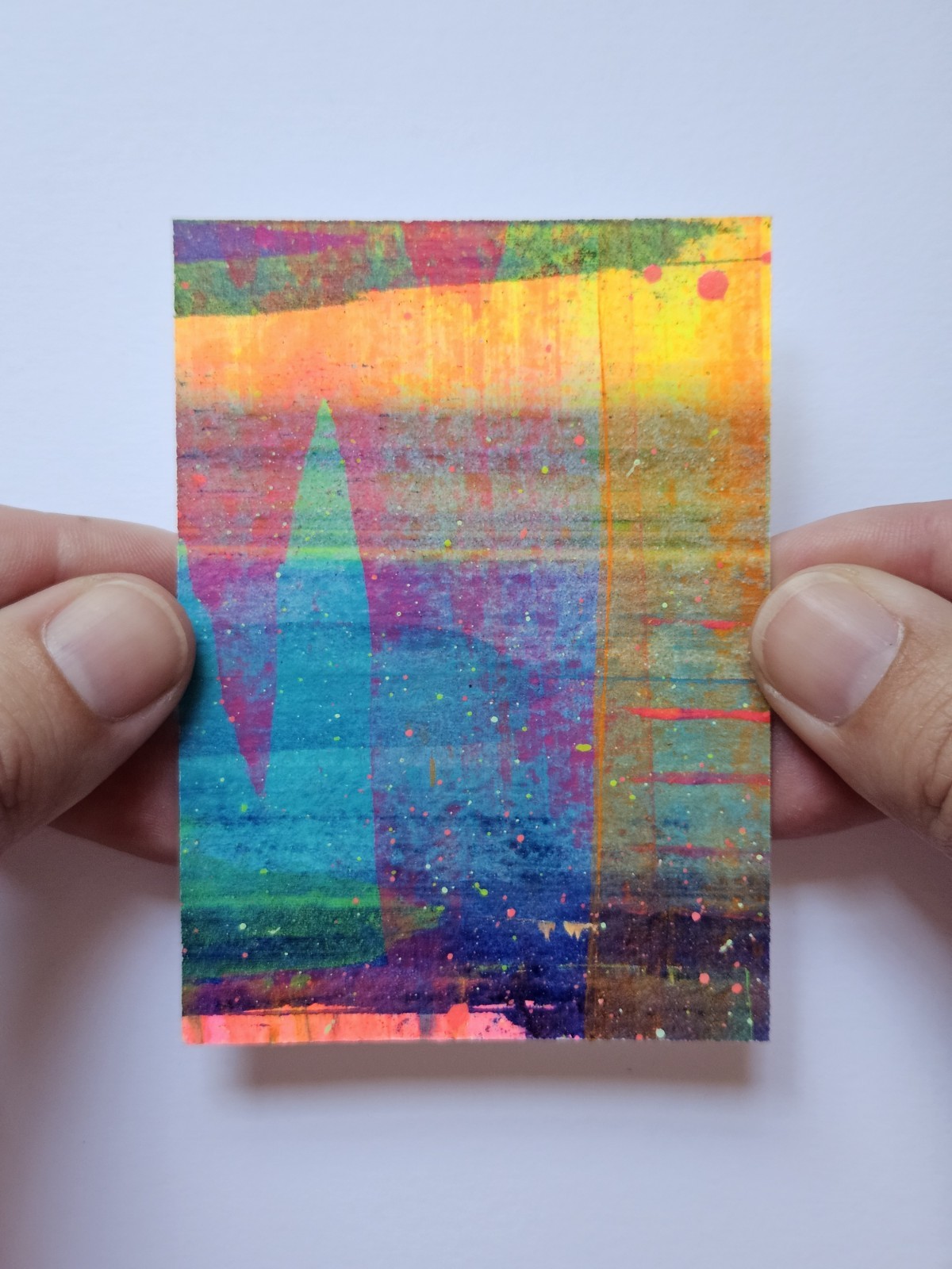 ACEO Quadriptych Original Abstract Scrape Landscape, Jackie T Creates, Series 10