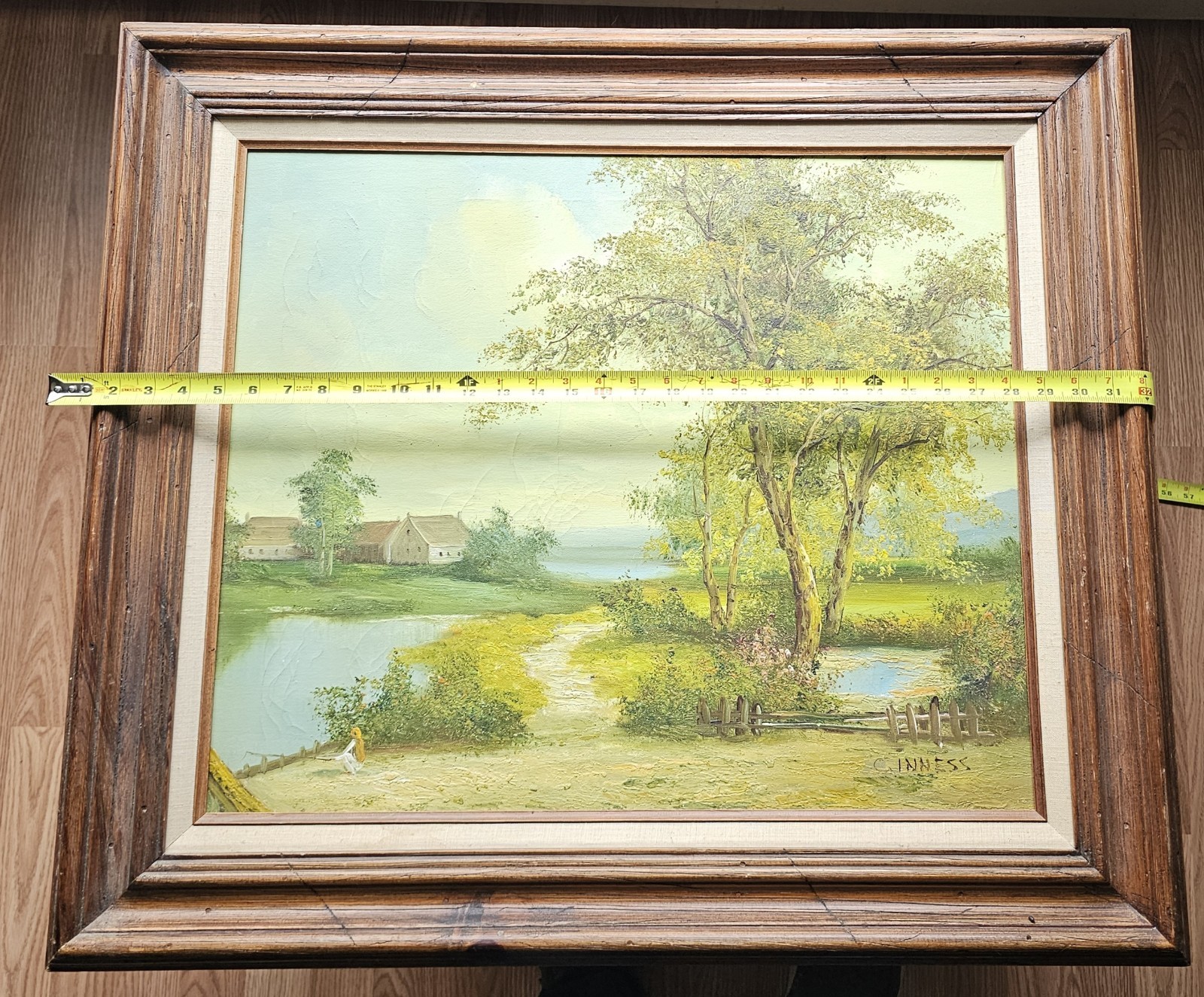 Beautiful Original Clara Inness landscape painting signed C. Inness