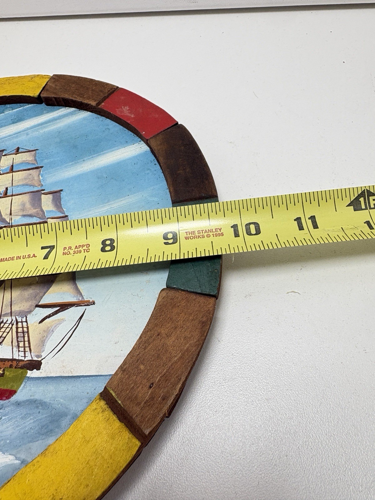 Vintage Sailboat Ship Painting Set Of 2 Painted On Wood Santa Maria 9.75”