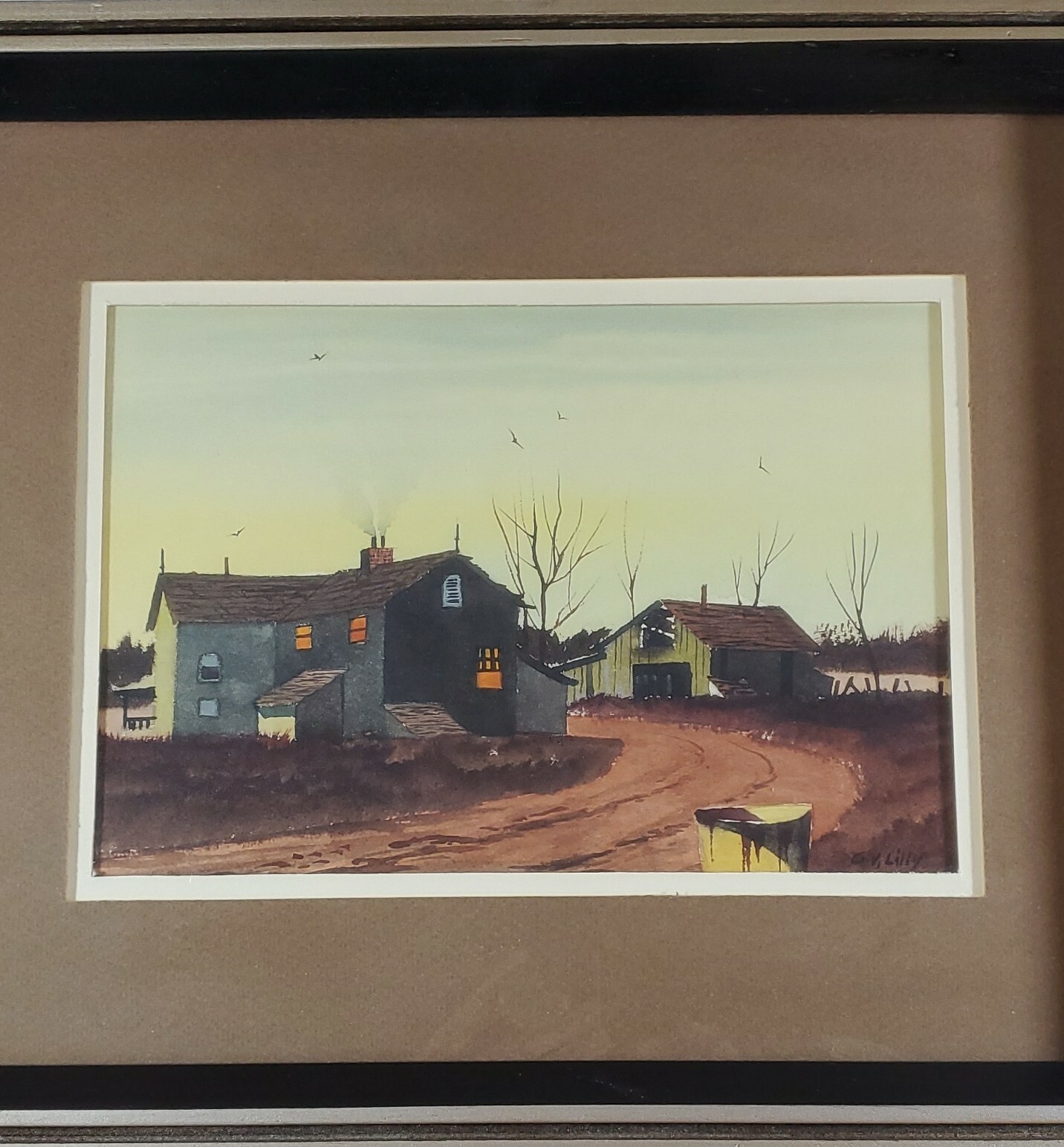 Professionally Framed Gerald V Lilly Water Color «Evening In Colorado» #131