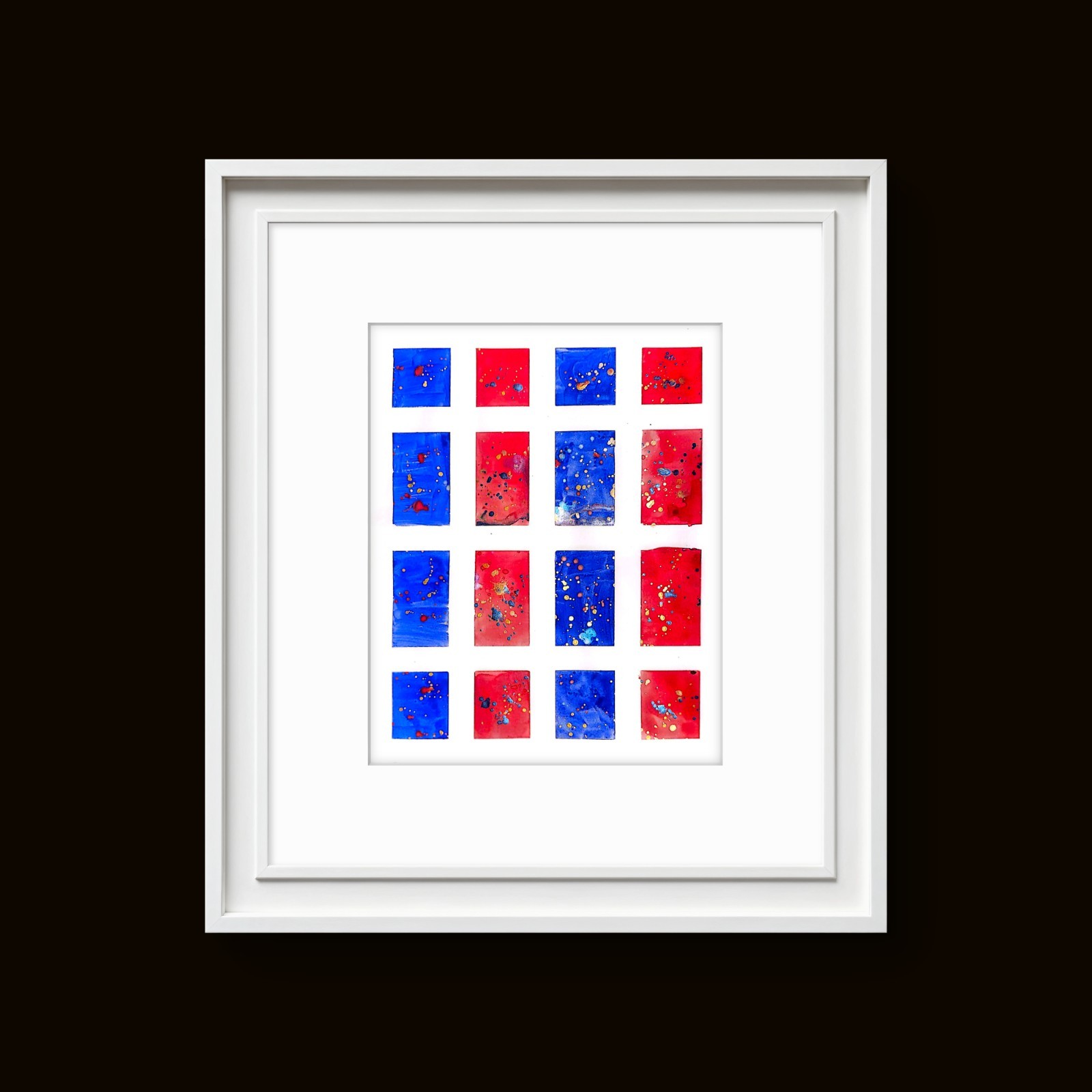 Red White And Blue Original Expressionism Watercolor Abstract 11×14 On Paper