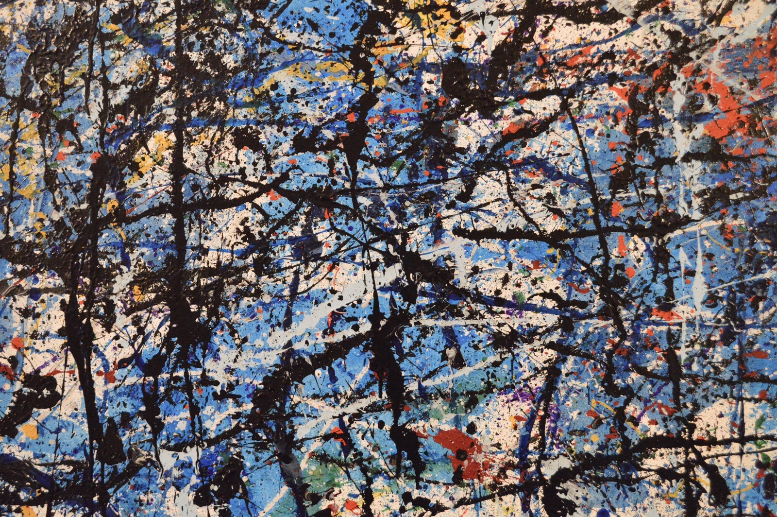 Pollock/Richter style Professional Painting 81” X 62”(6ft 9in)Abstract Modern XL