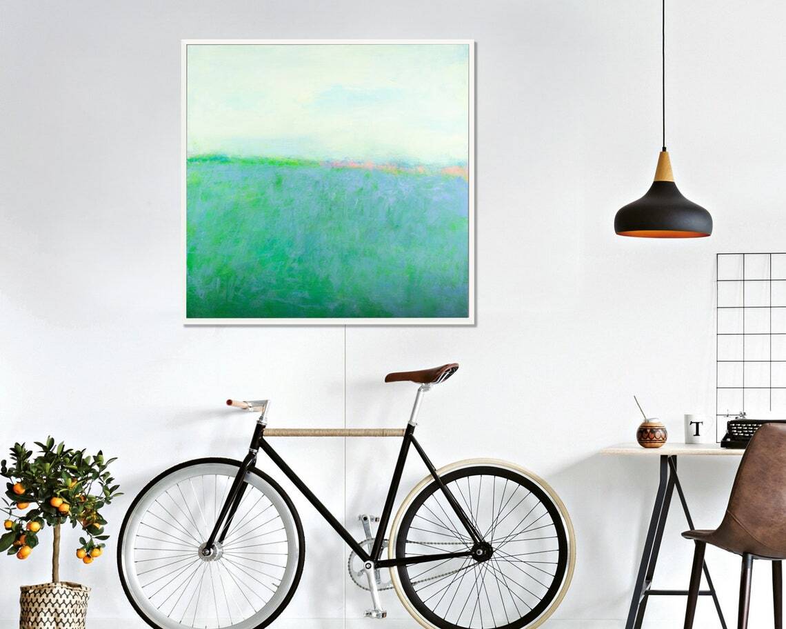 Original Abstract Painting Lavender Flowers Provence Spring Art Large Wall Art