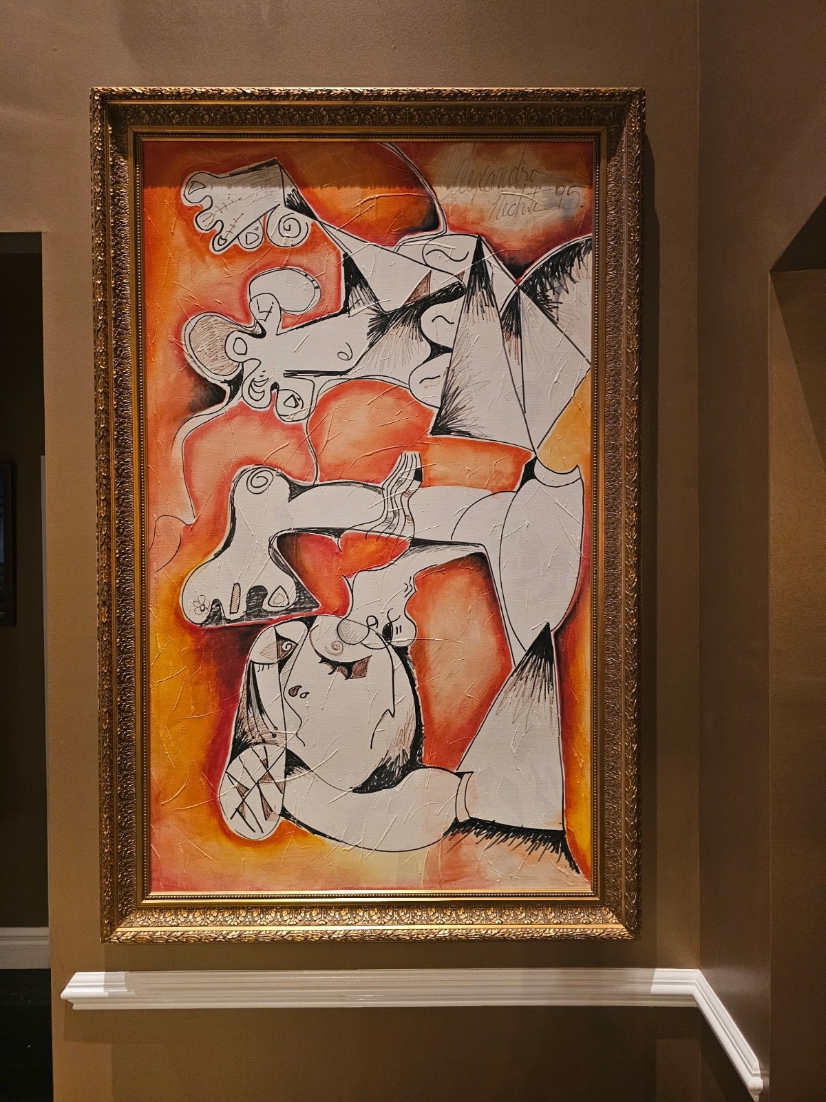 Alexandra Nechita «La Petite Picasso» Large Original Oil on Canvas Sky Diver II