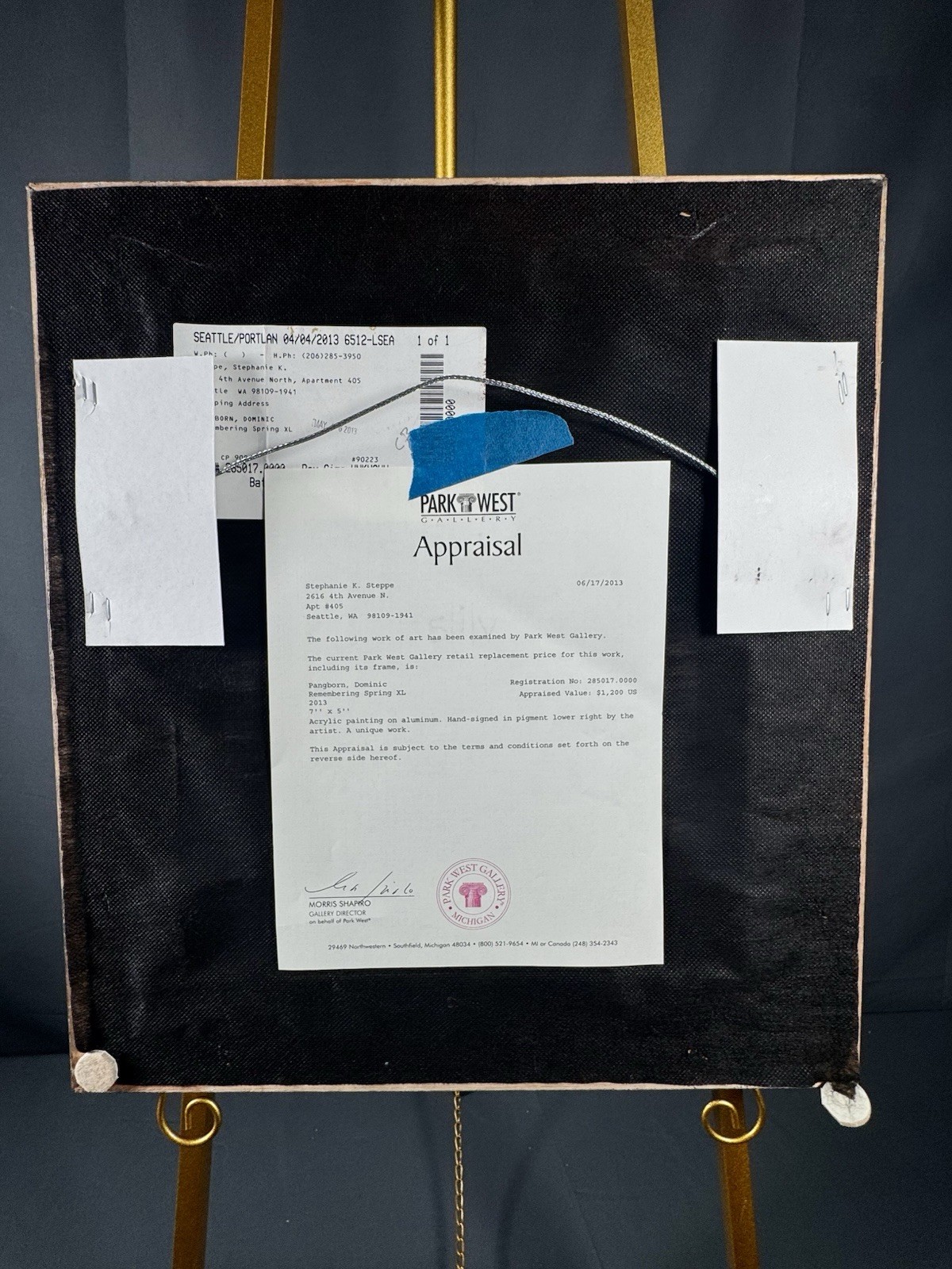 Dominic Pangborn Original Red Abstract Gallery Framed Private Collection COA