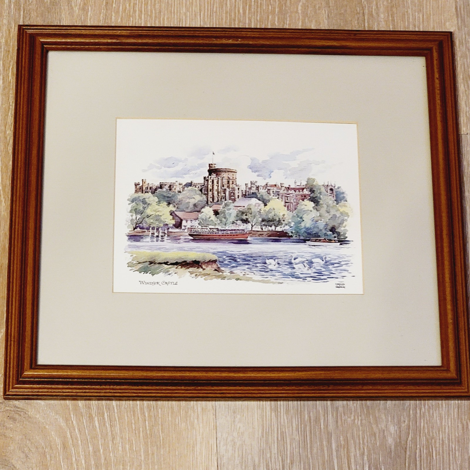 Framed Kenneth A. Bromley Windsor Castle Watercolor Art Signed