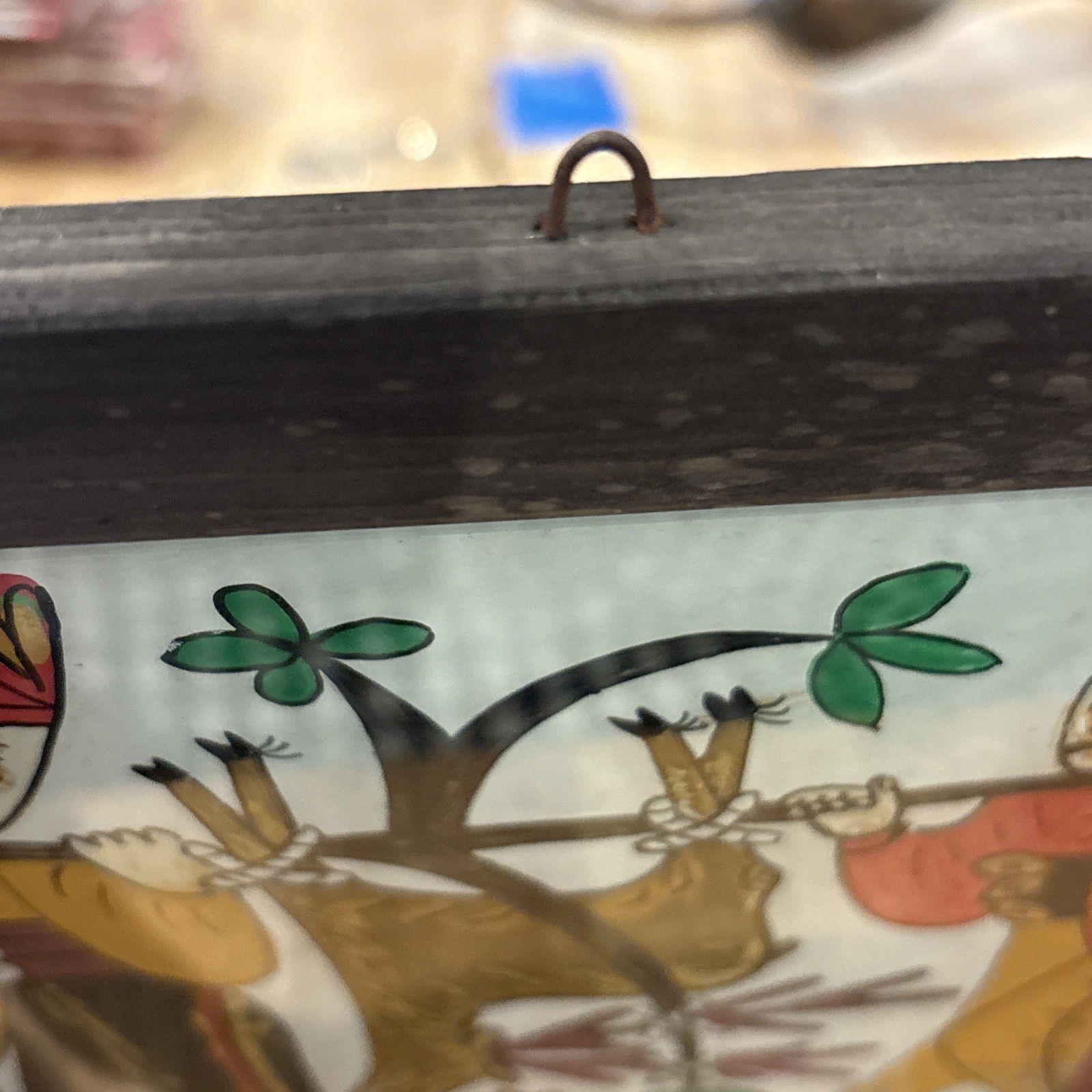 Return from Hunting Reverse Painted On Glass by Janina Mak or Irena Makowey