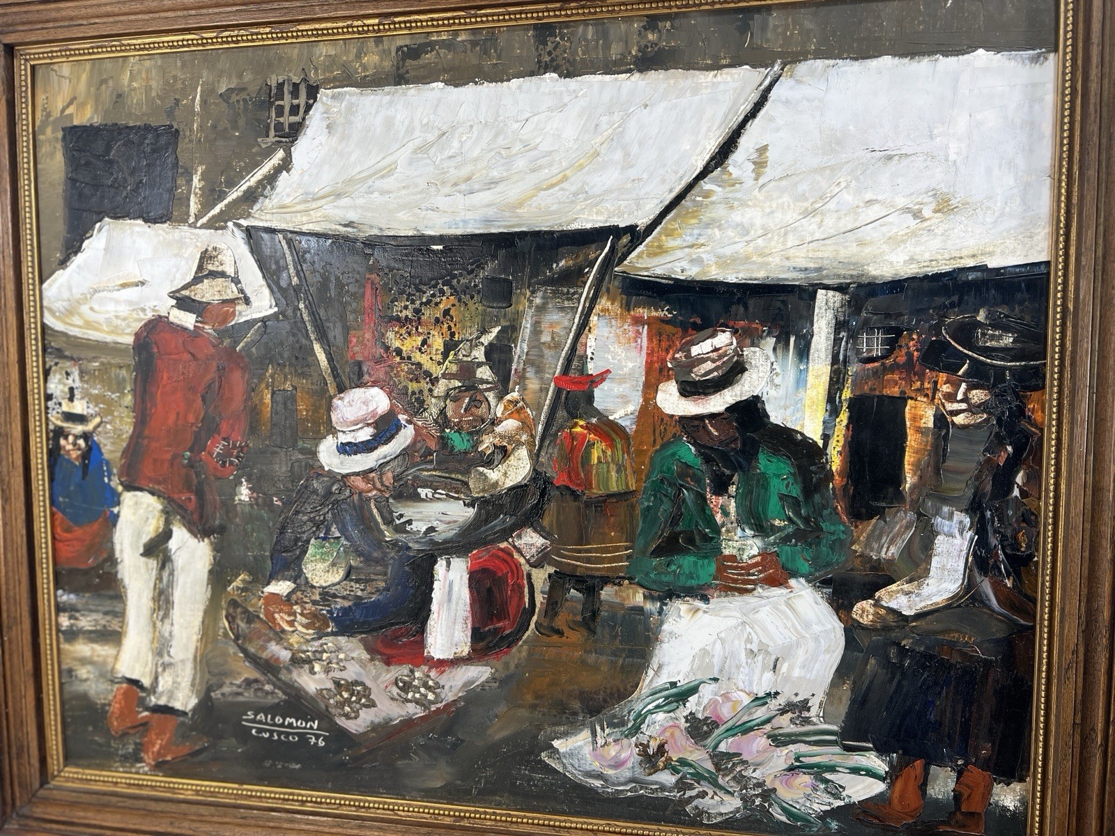 Signed Original Oil Painting By Peruvian Master Amilcar Salomon Zorrilla Cusco