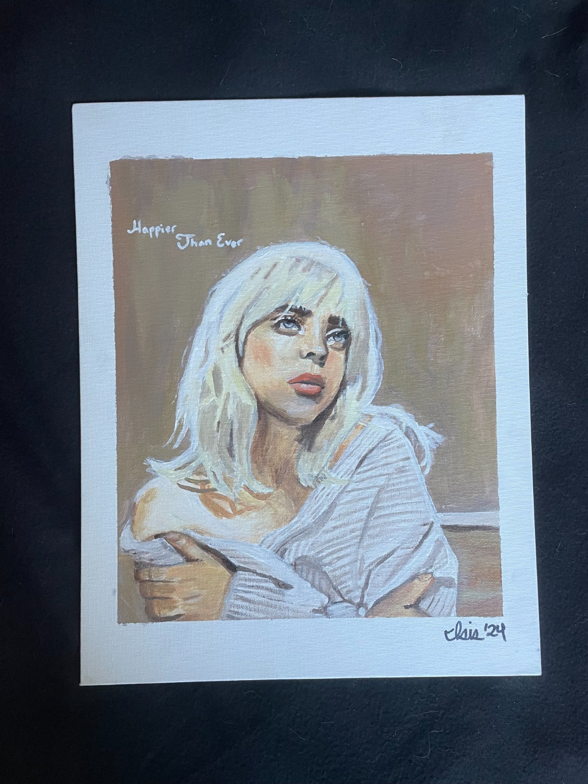 Original Billie Eilish “Happier Than Ever” Album Cover Acrylic Painting