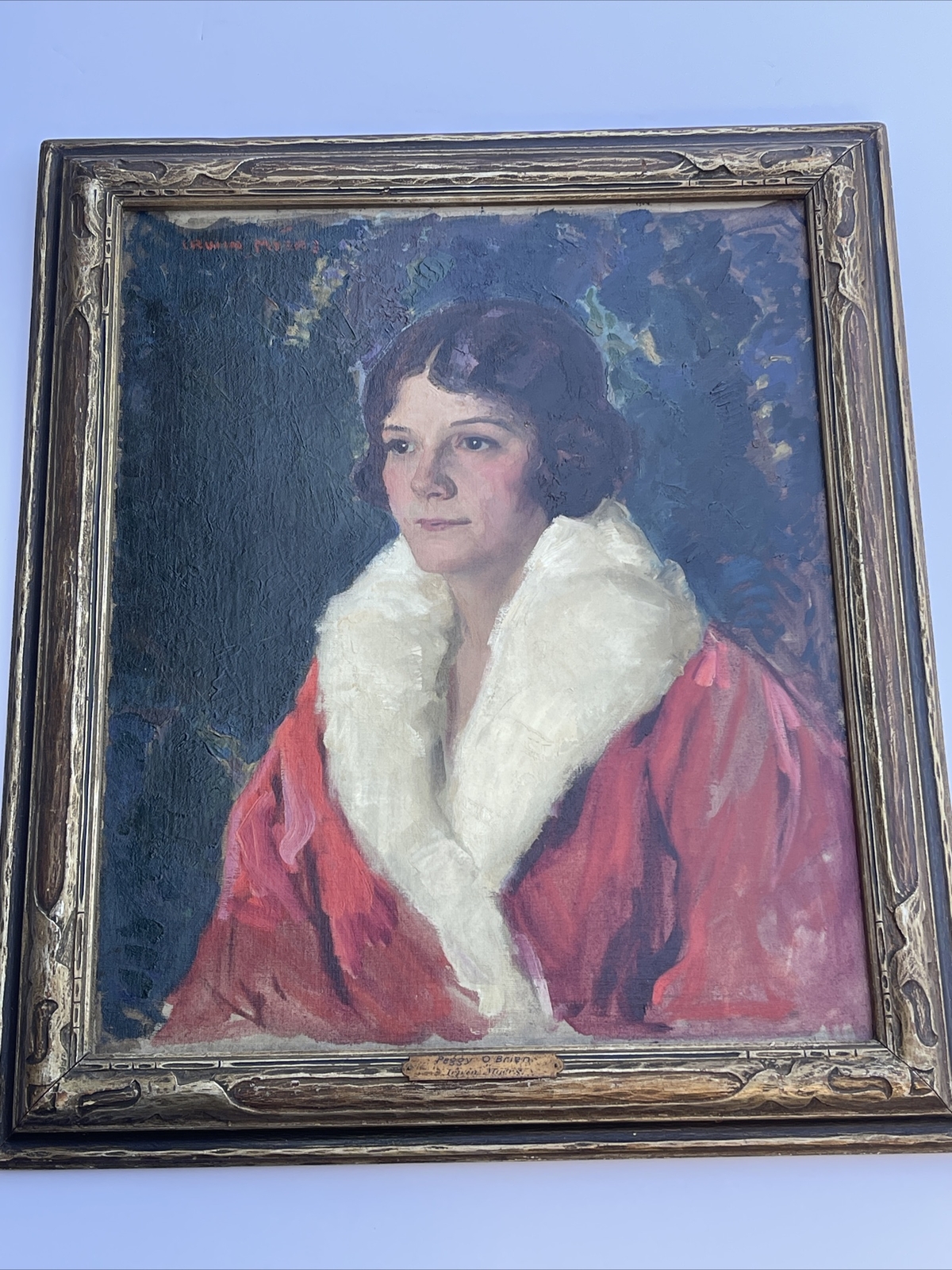 ANTIQUE PORTRAIT PAINTING FEMALE PRETTY WOMAN MODEL ART DECO IRWIN MYERS LISTED