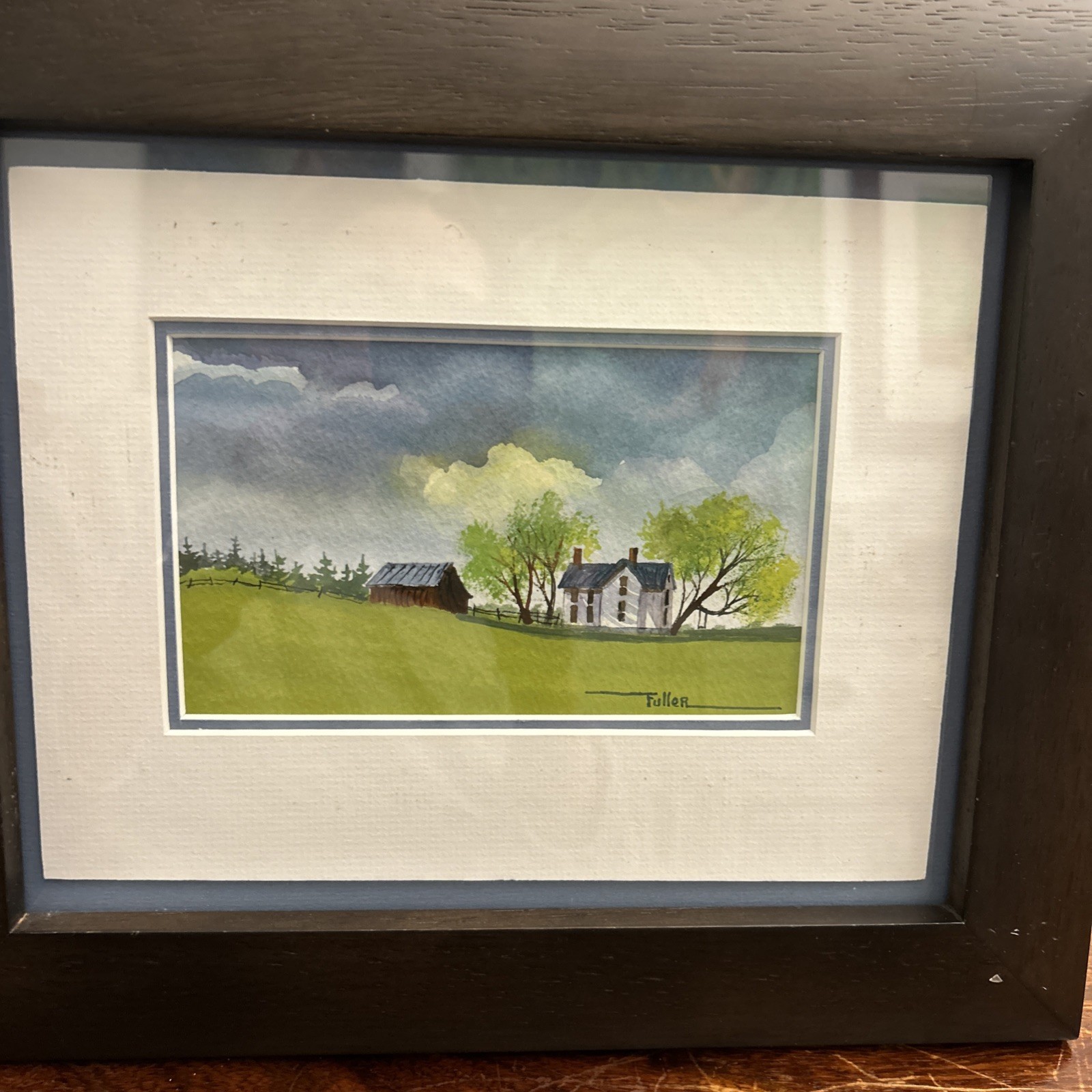 Original Signed Watercolor By Lu Fuller “Spring Color” 4×6 In 11×13 Frame