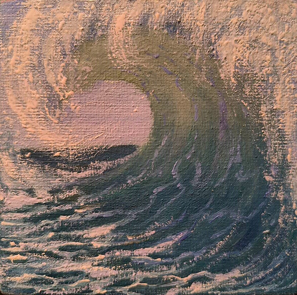 Original Artwork Oil Painting Landscape Canvas Impressionism Arts Seascape 4×4”