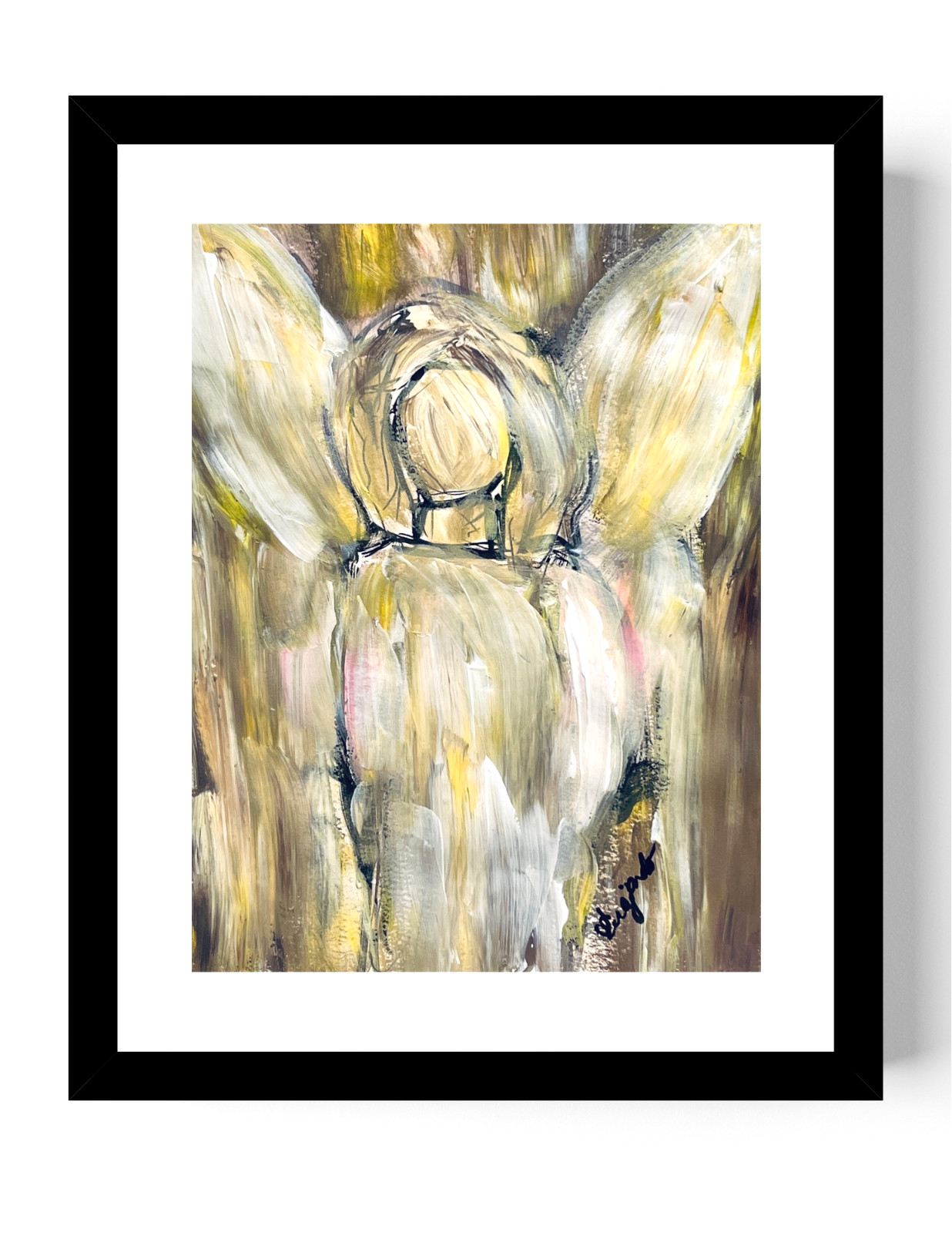 Guajardo Art: Angel 11X8.5 Original Paper Abstract Expressionism