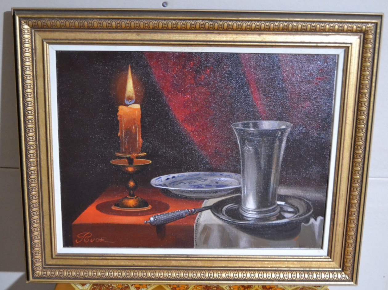 Original K. Ruge Fine Art Oil Painting Still Life