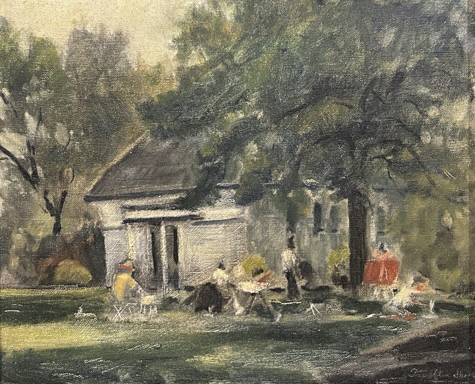 PENNSYLVANIA IMPRESSIONIST LANDSCAPE PAINTING Fairmount Park EXHIBITED PAFA