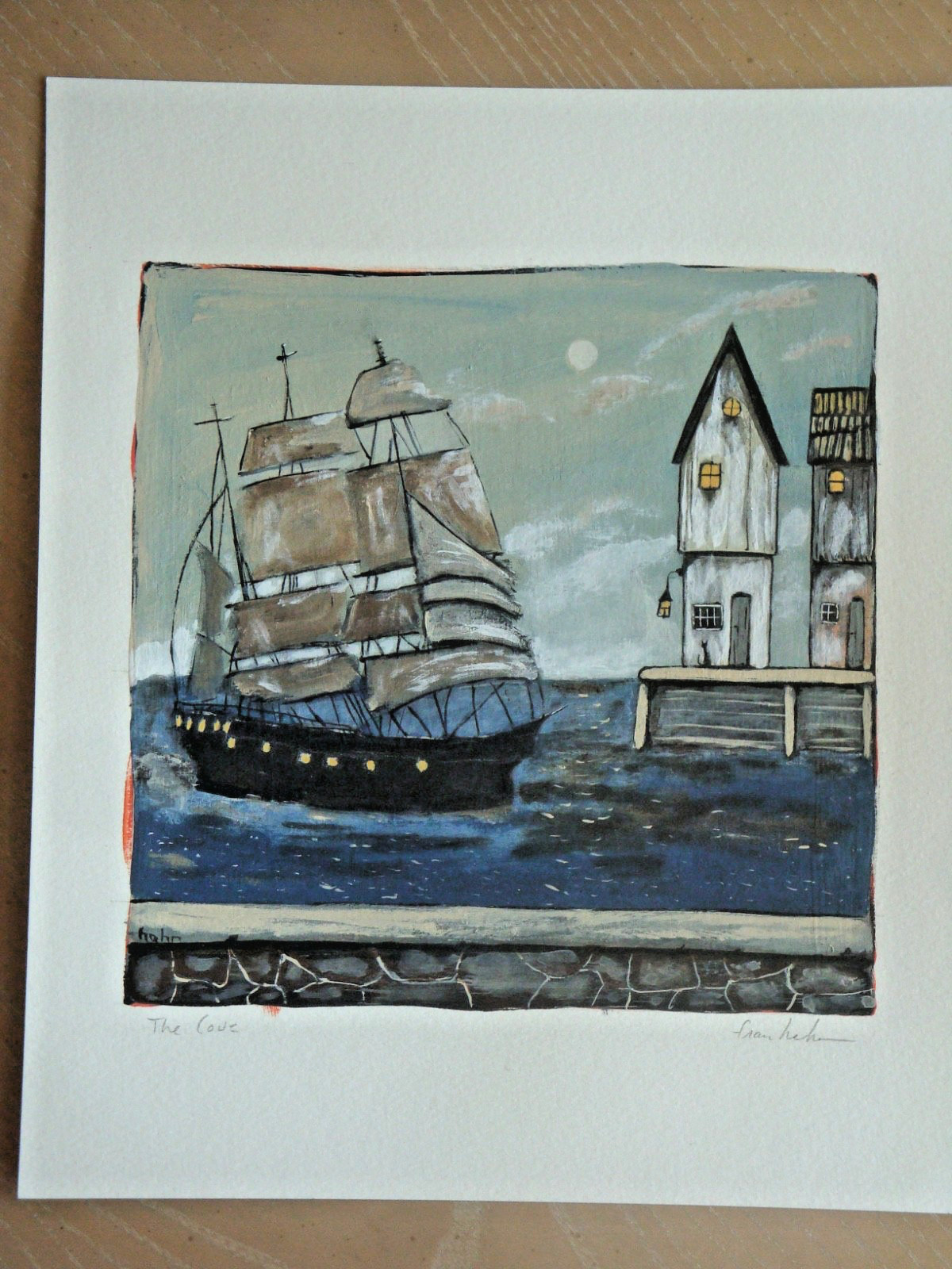 Original art 8×8 Hand Painted on Water color paper 10×12 in -fran hahn