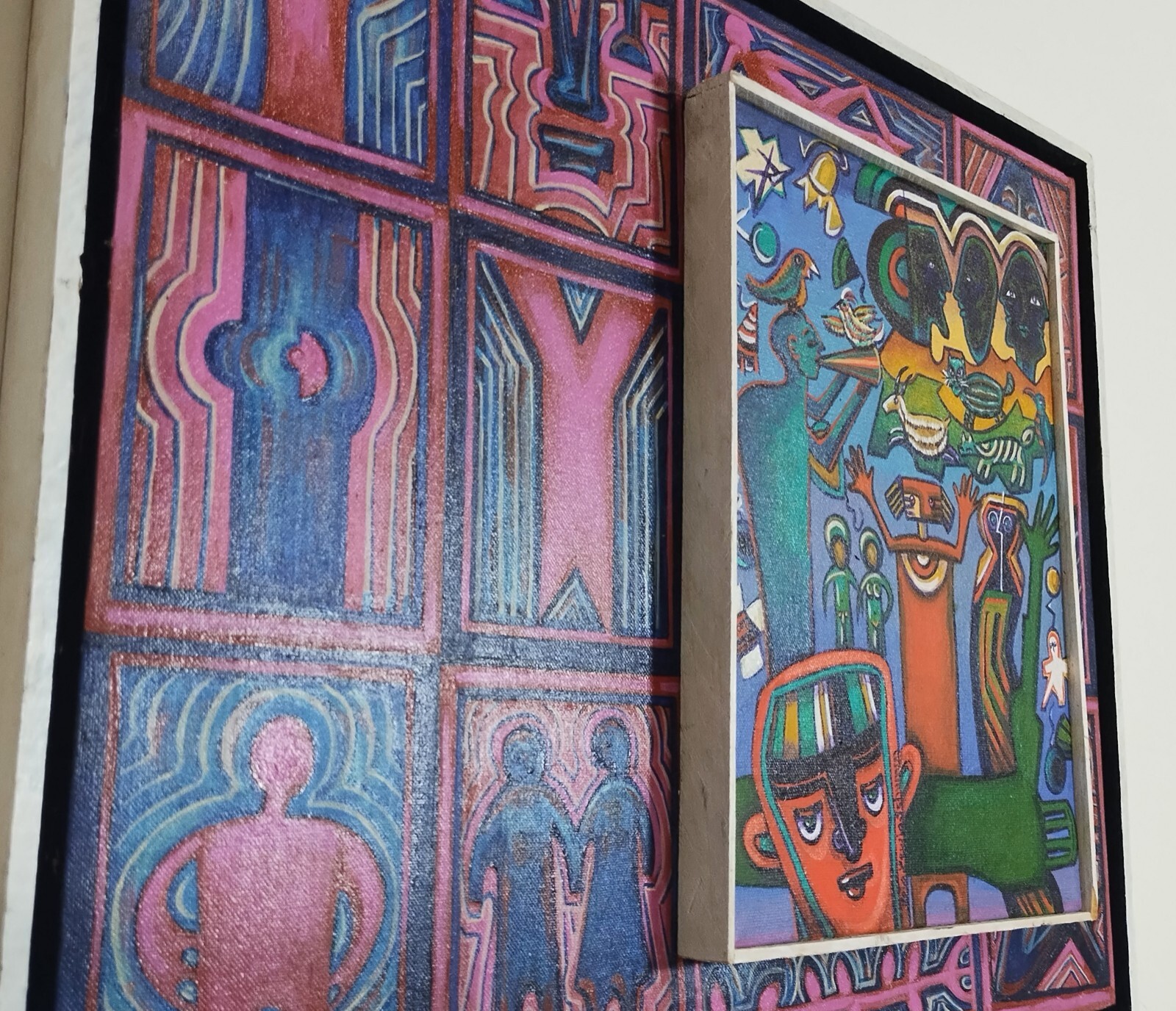 Abstract Expressionism Figural Modern Art Lois Lewis Schumm Acrylic Canvas 21X17