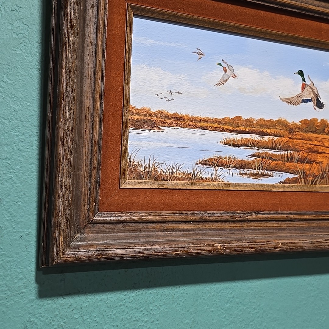 Vintage Original Texas Painting Oil Or Acrylic On Cardboard By Artist Pogue