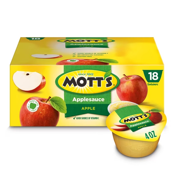 Mott’s Applesauce, 4 Ounce Cups, 18 Count
