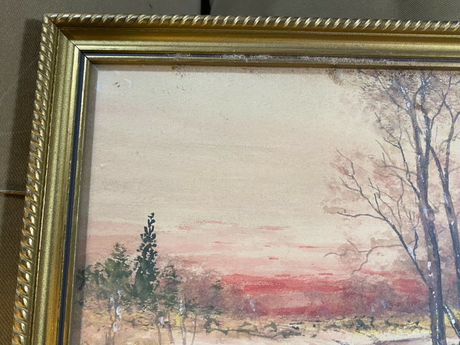 Raphael Senseman (1870 – 1965) «Winter River And Landscape Scene» WC Painting